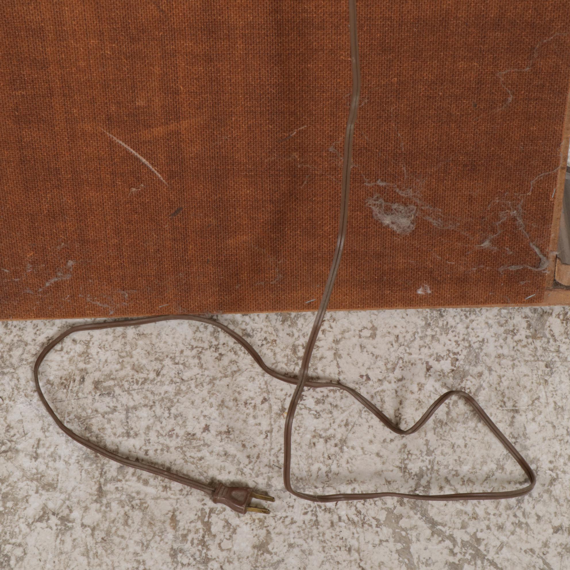 Walnut Finished Illuminated Curio Cabinet, Mid to Late 20th Century