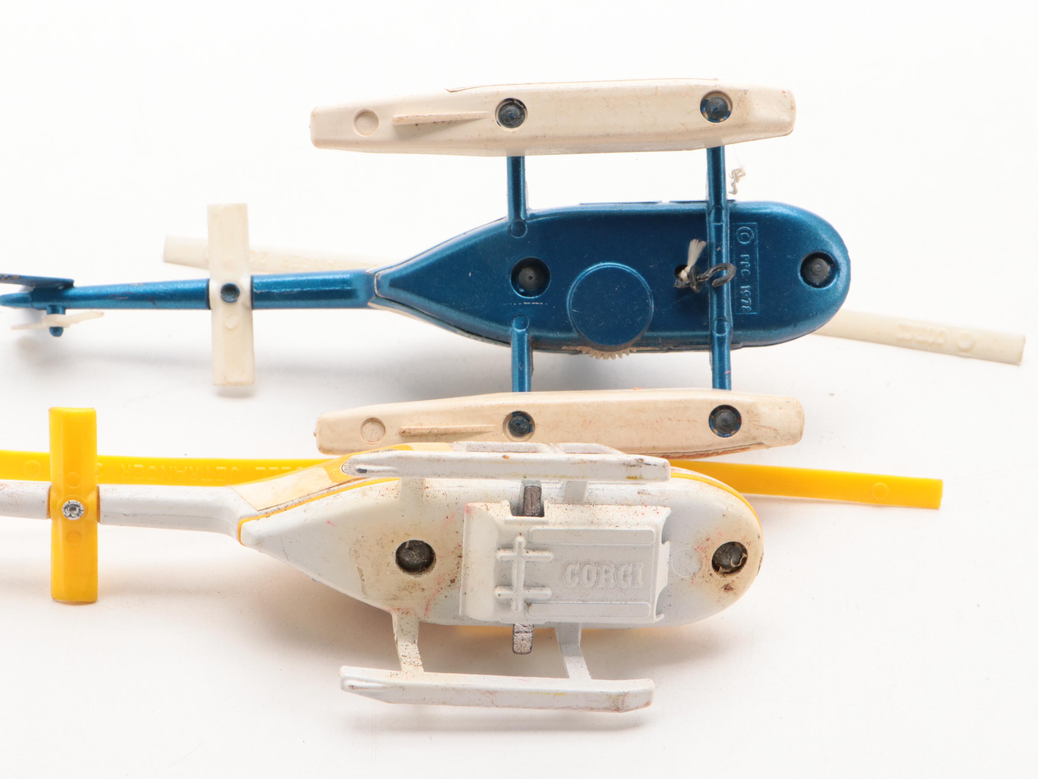 Corgi Metal Diecast Tanks and Double-Decker Bus with Other Metal Toys