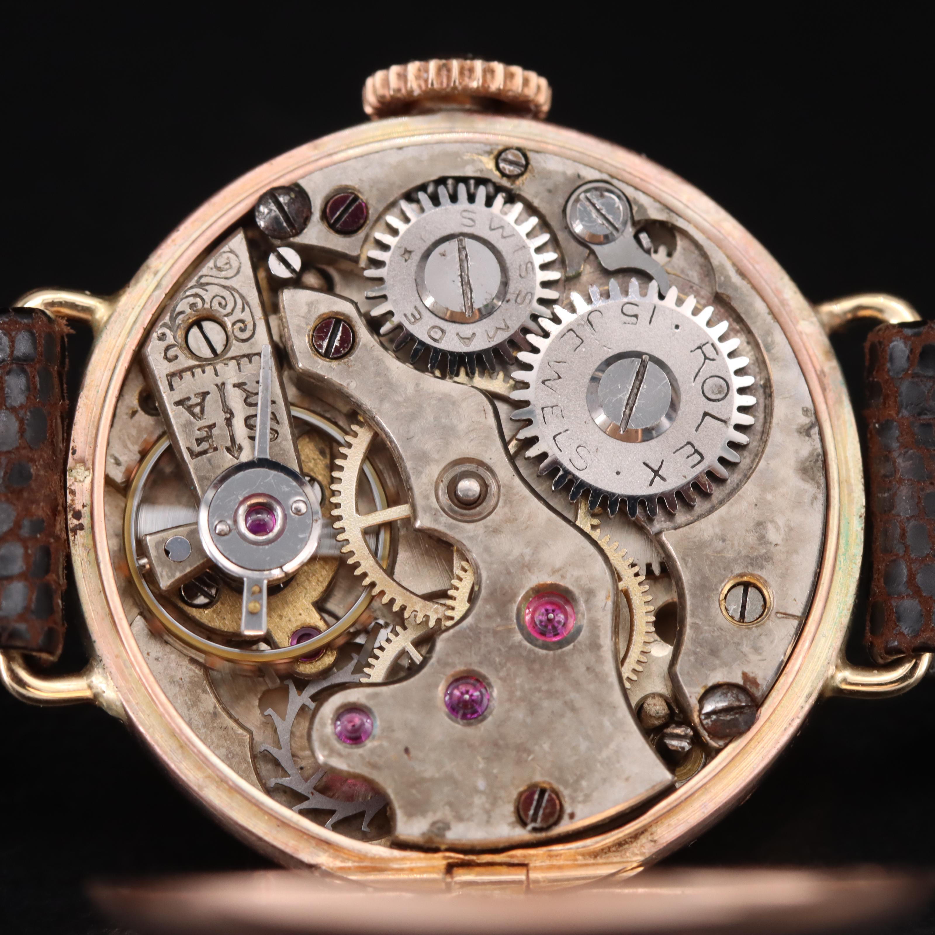 Antique Rolex 9K Rose Gold Watch