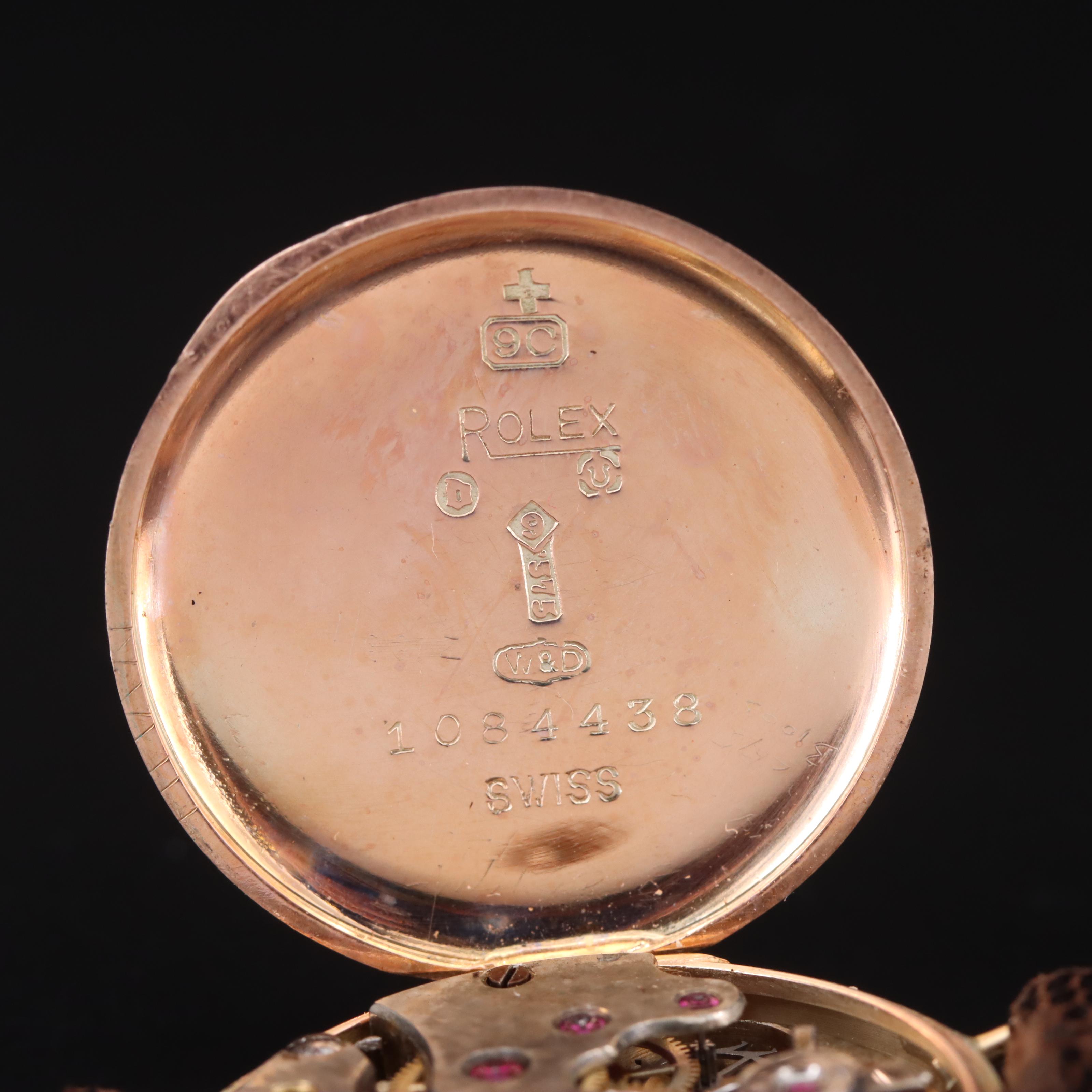 Antique Rolex 9K Rose Gold Watch