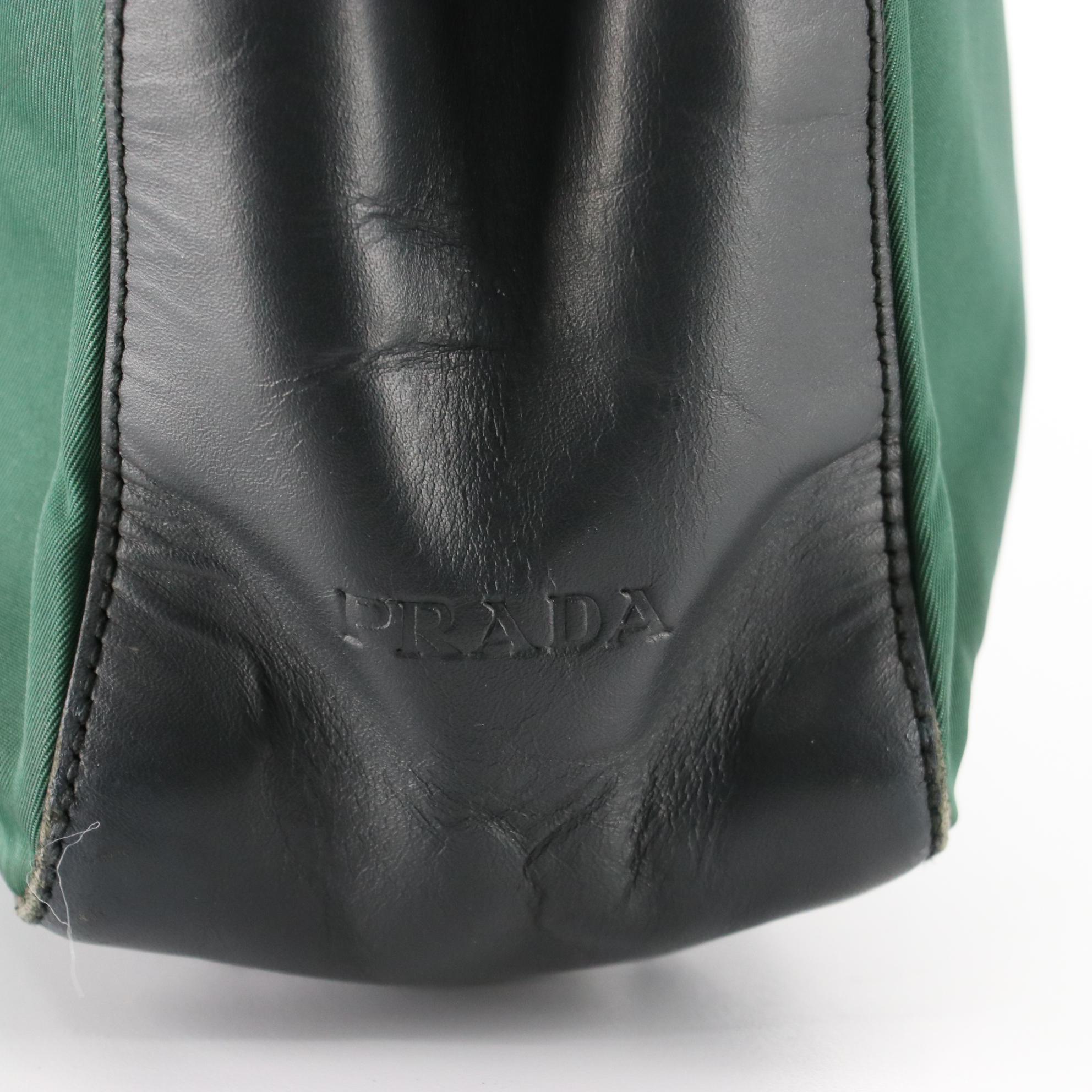 Prada Nylon Tessuto and Leather Shoulder Bag