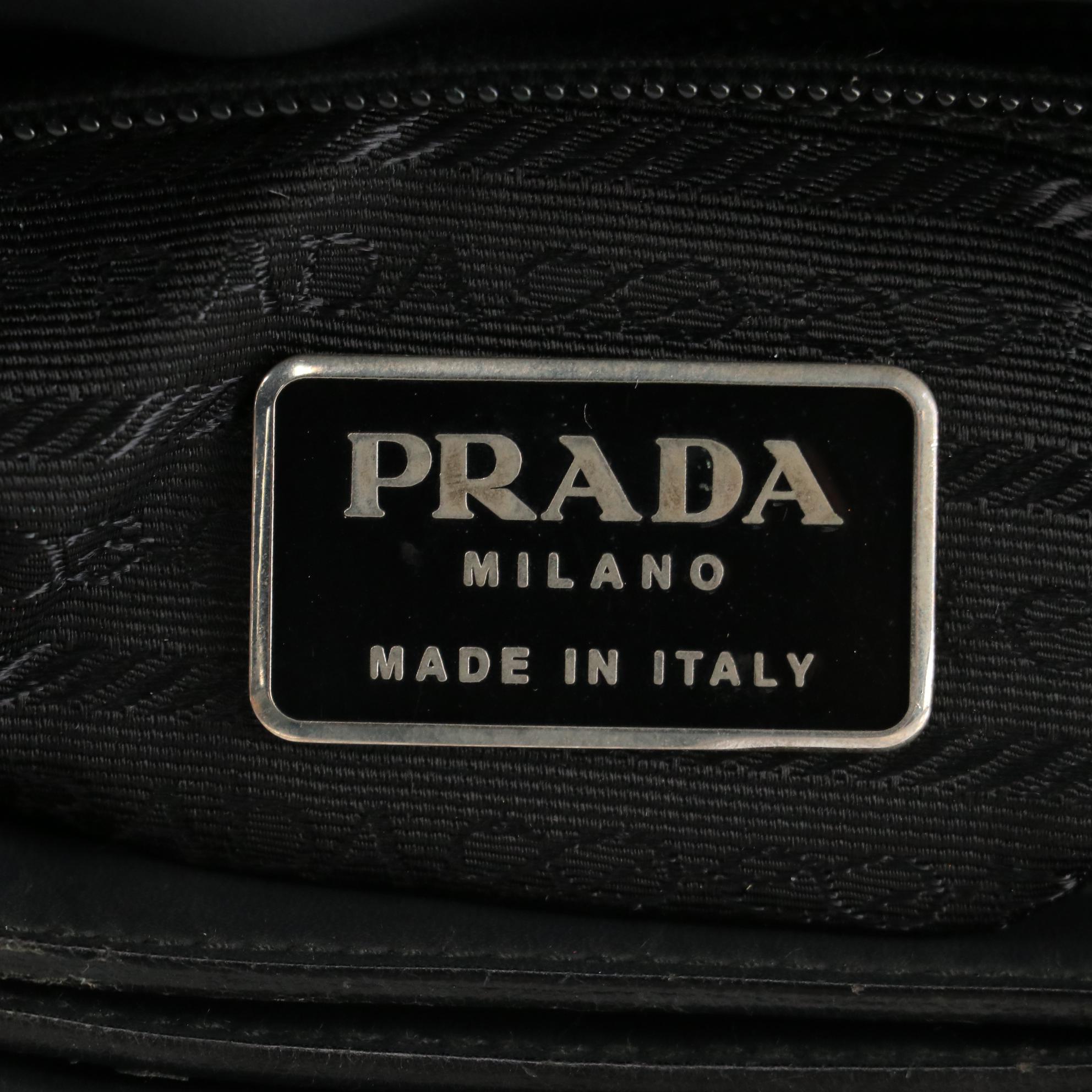 Prada Nylon Tessuto and Leather Shoulder Bag