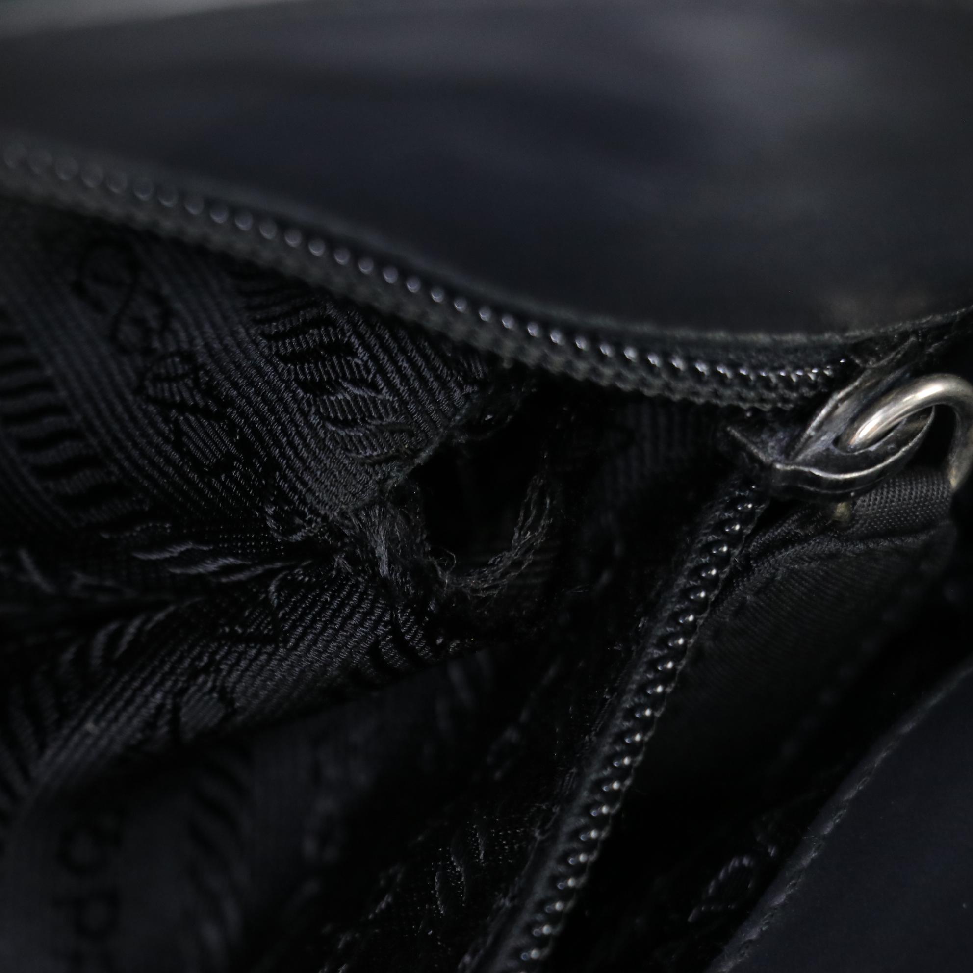 Prada Nylon Tessuto and Leather Shoulder Bag