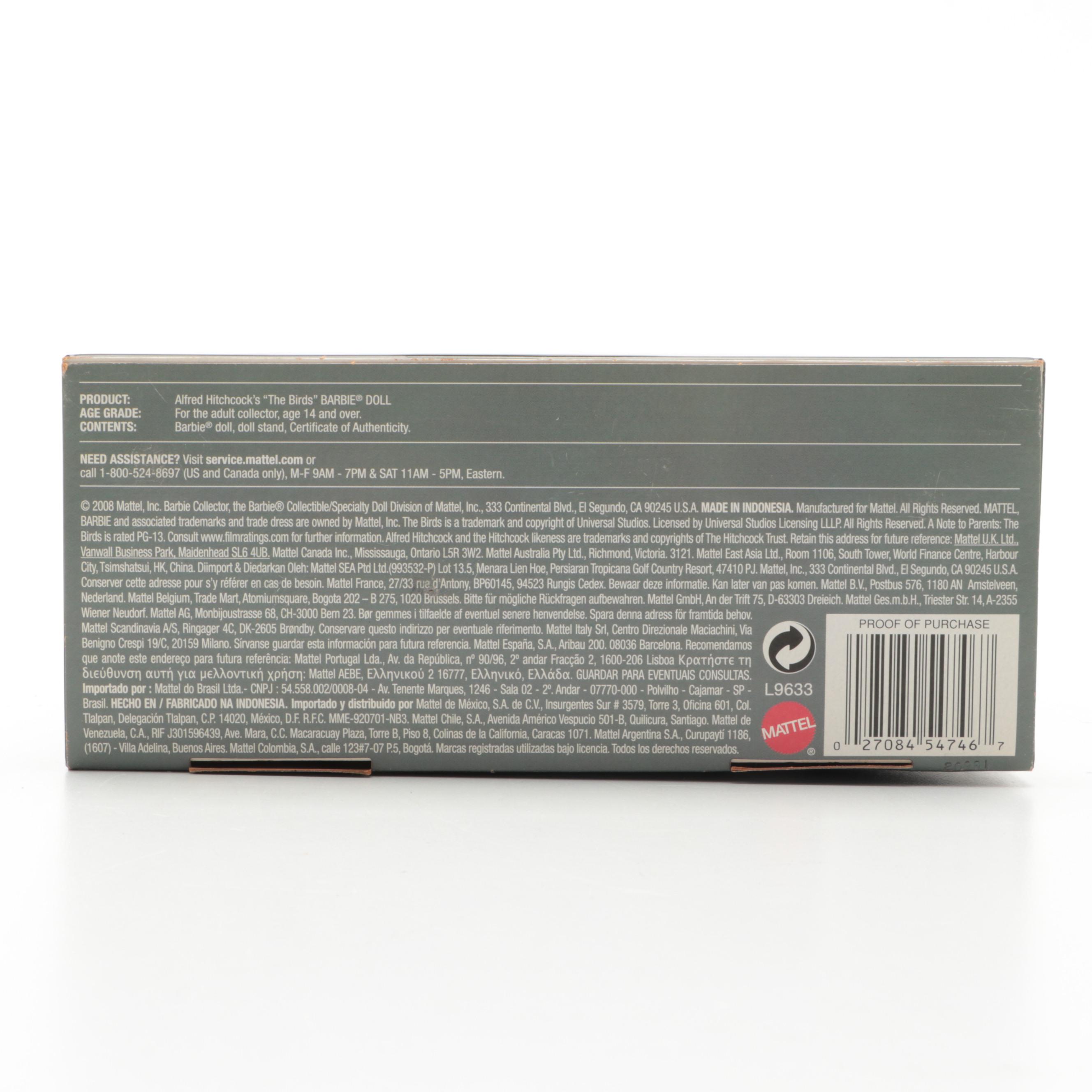 Mattel Black Label Alfred Hitchcock's "The Birds" Barbie Doll, 2008