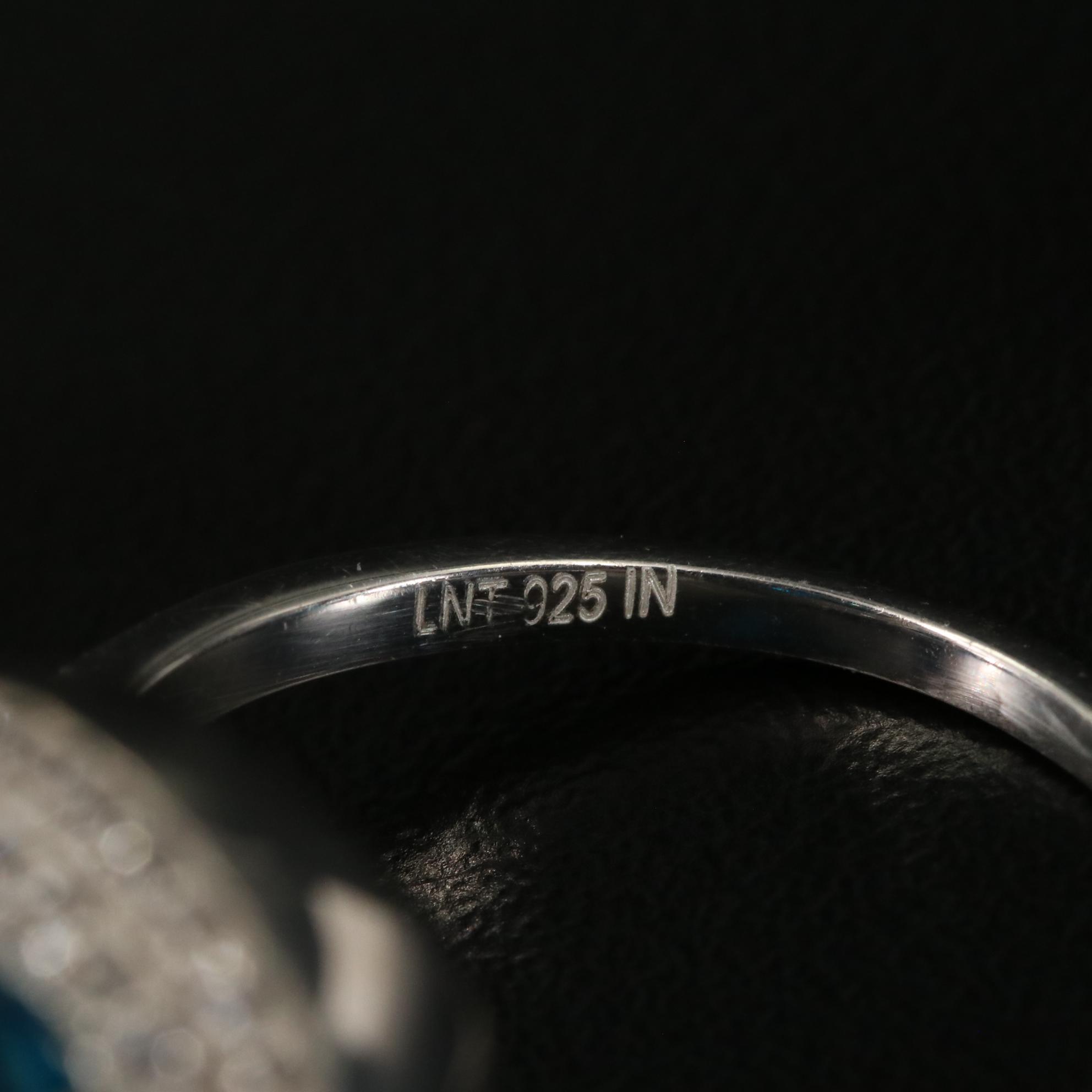 Sterling Topaz Double Halo Ring