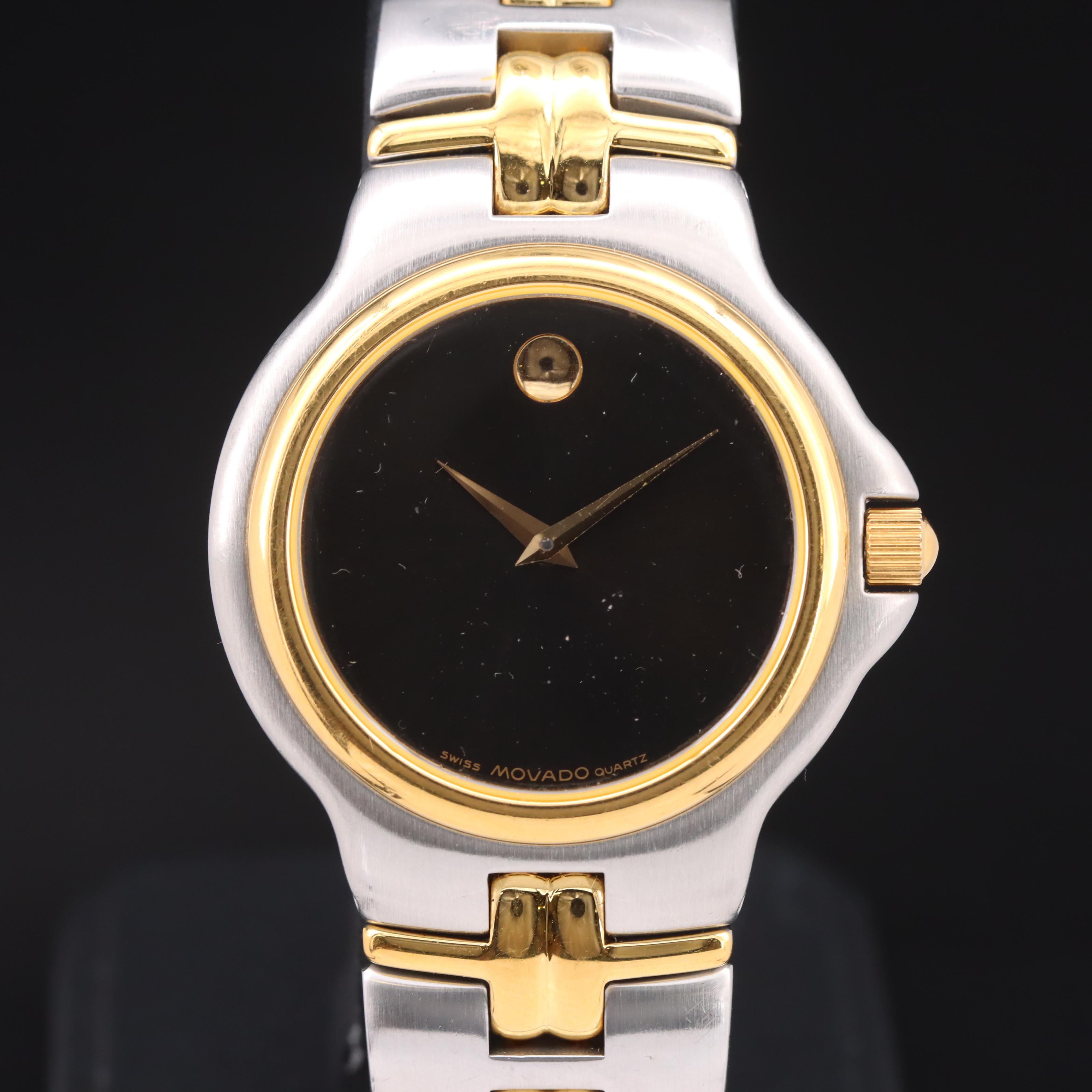 Movado Two-Tone Stainless Steel Black Dial Museum Watch
