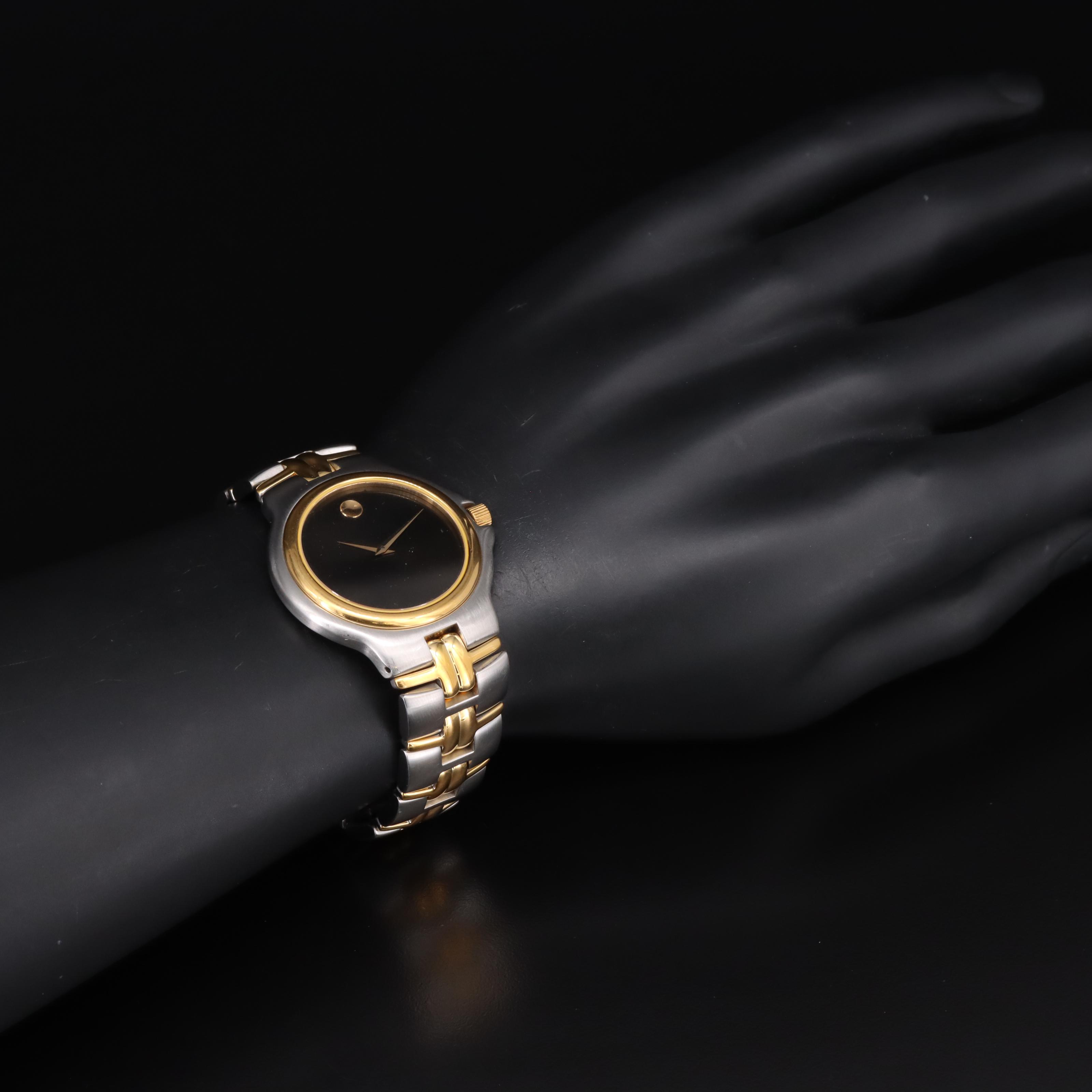 Movado Two-Tone Stainless Steel Black Dial Museum Watch