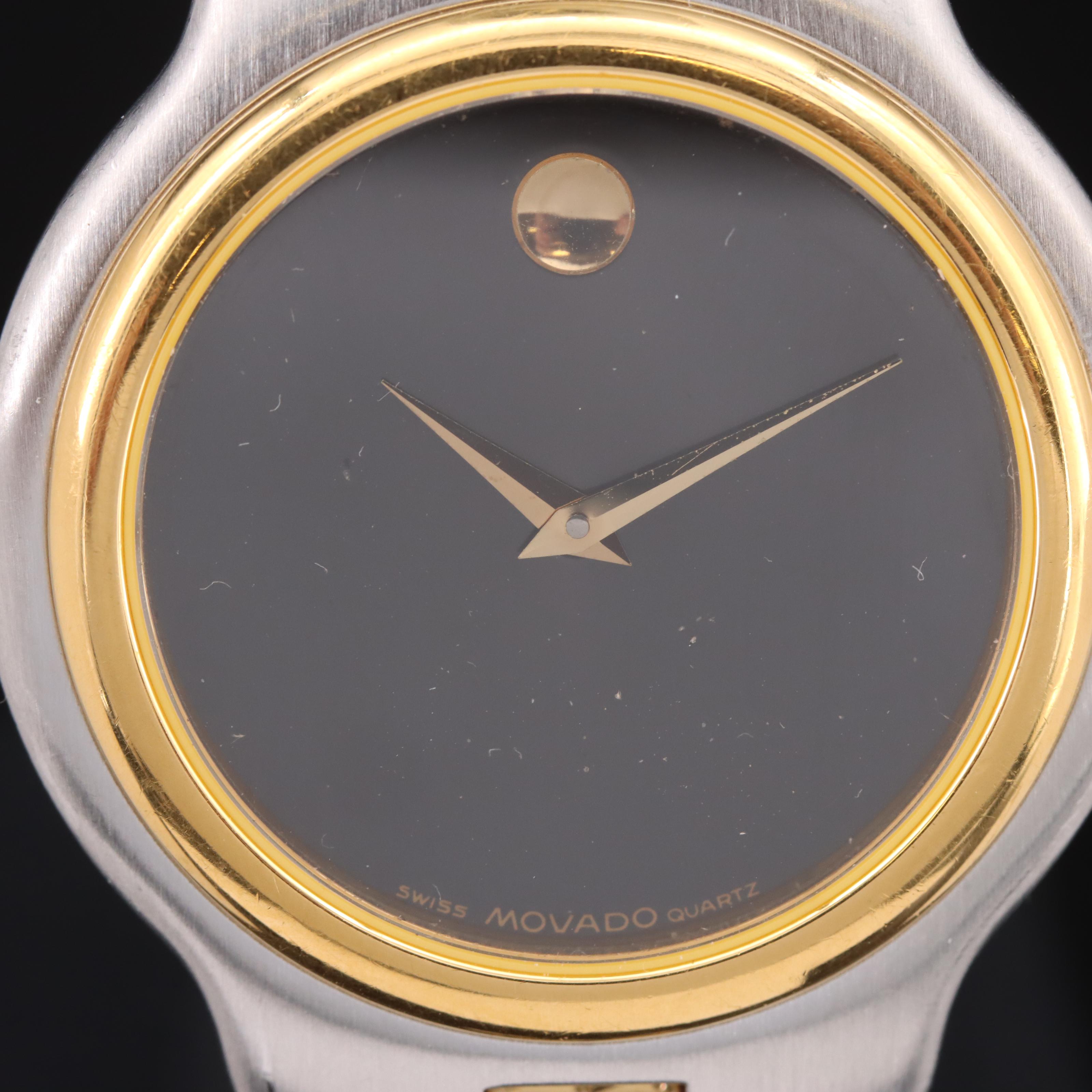 Movado Two-Tone Stainless Steel Black Dial Museum Watch