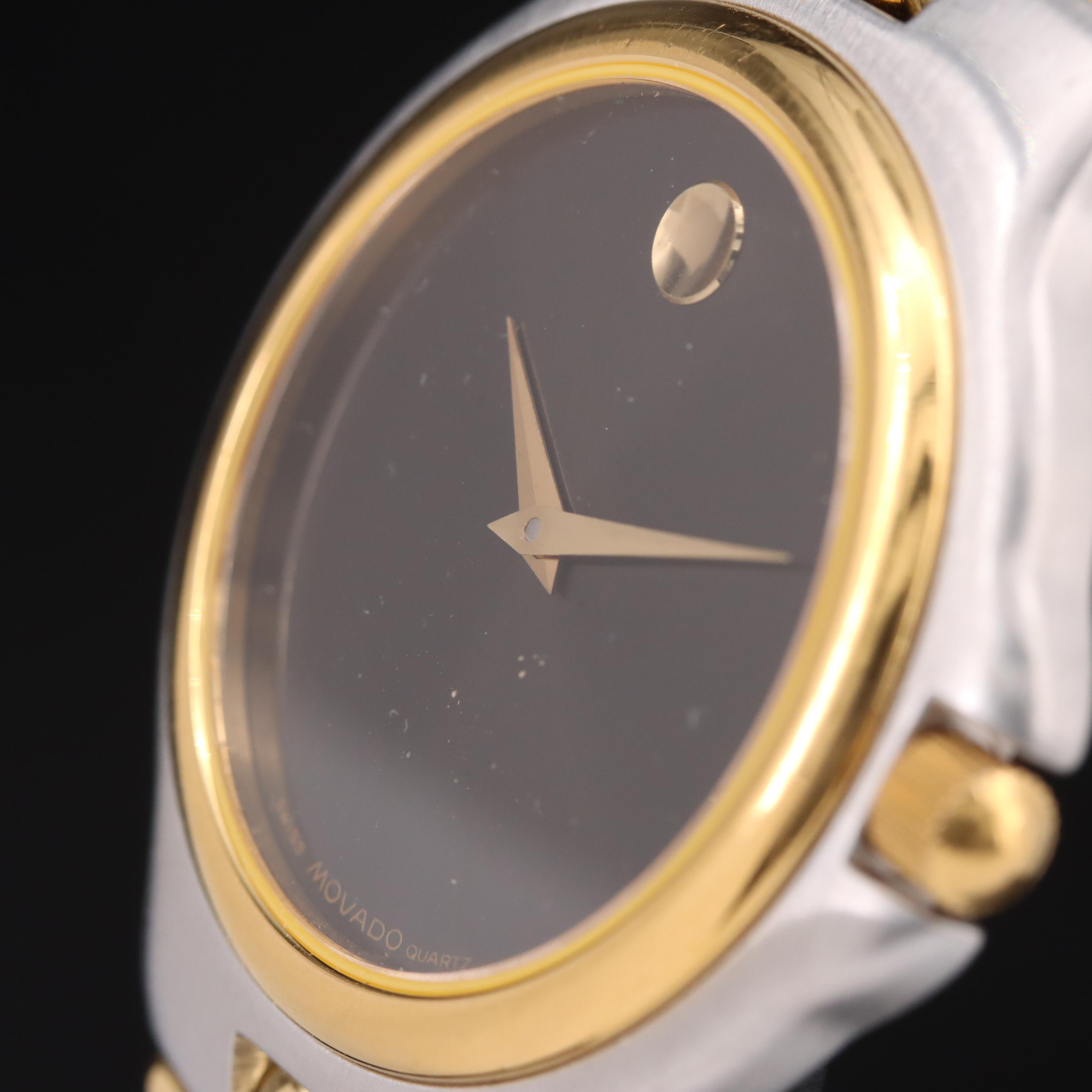 Movado Two-Tone Stainless Steel Black Dial Museum Watch