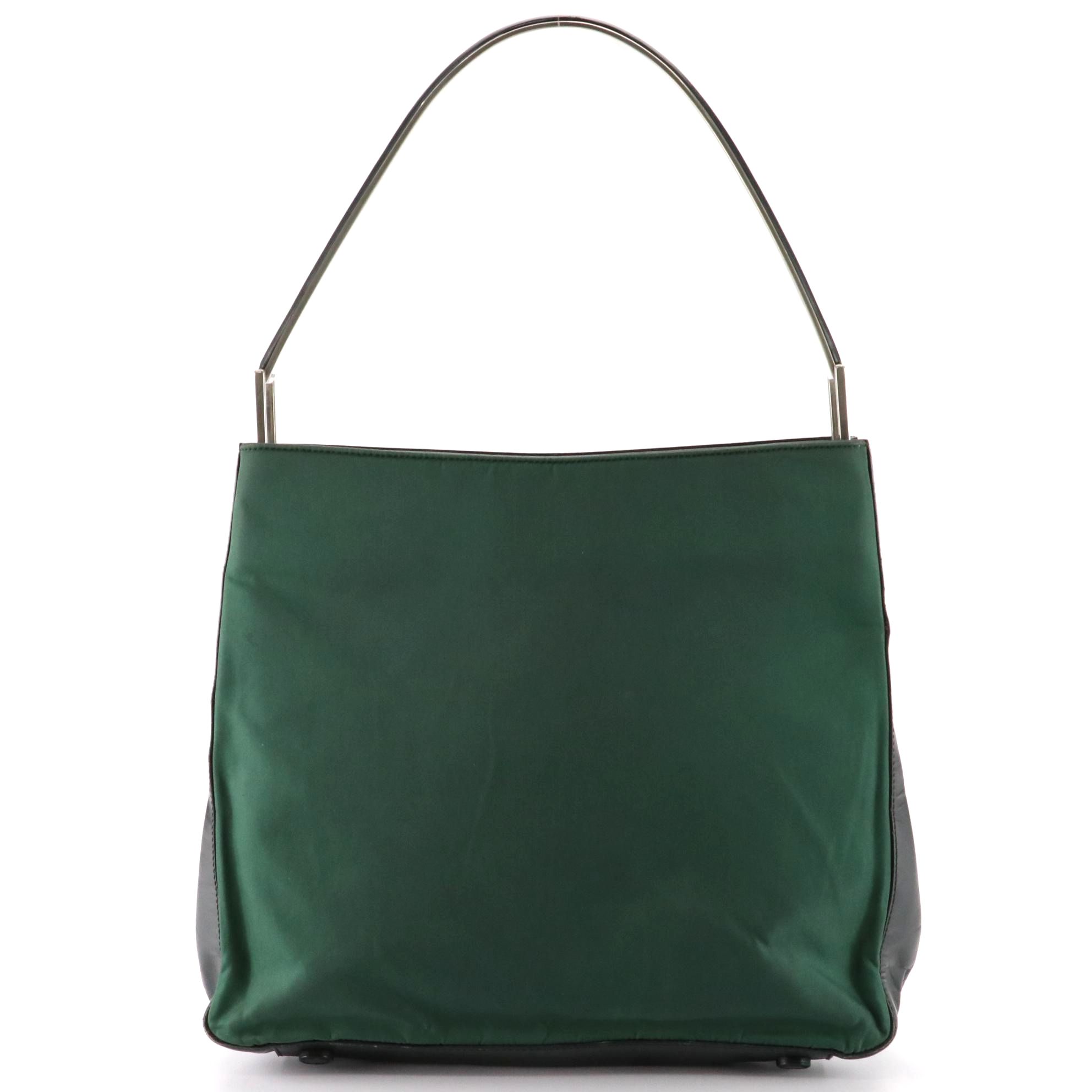 Prada Nylon Tessuto and Leather Shoulder Bag