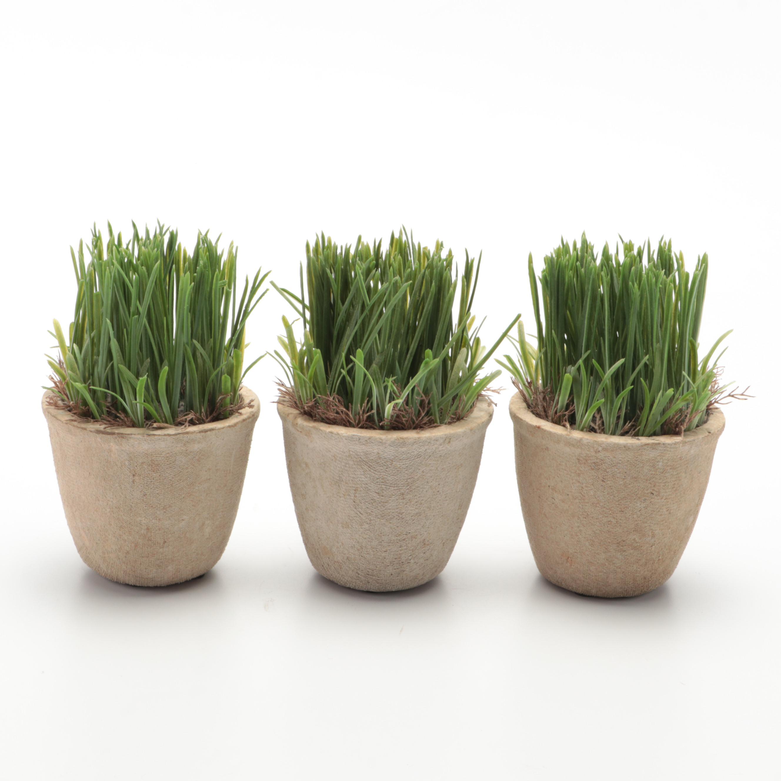 Ikea Januari Metal Table Lamps With Potted Faux Grasses