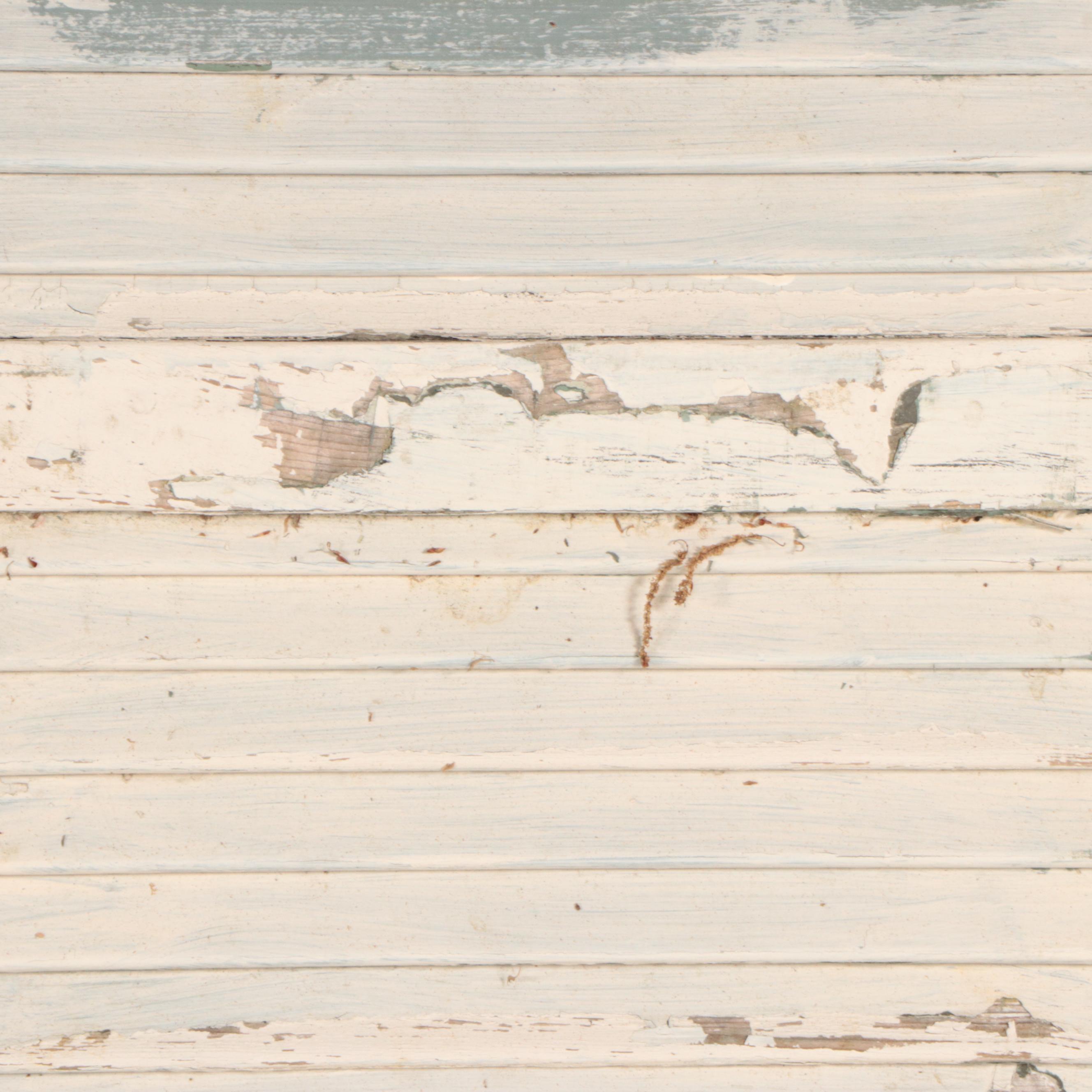 Painted Louvered Wooden Shutters, Vintage