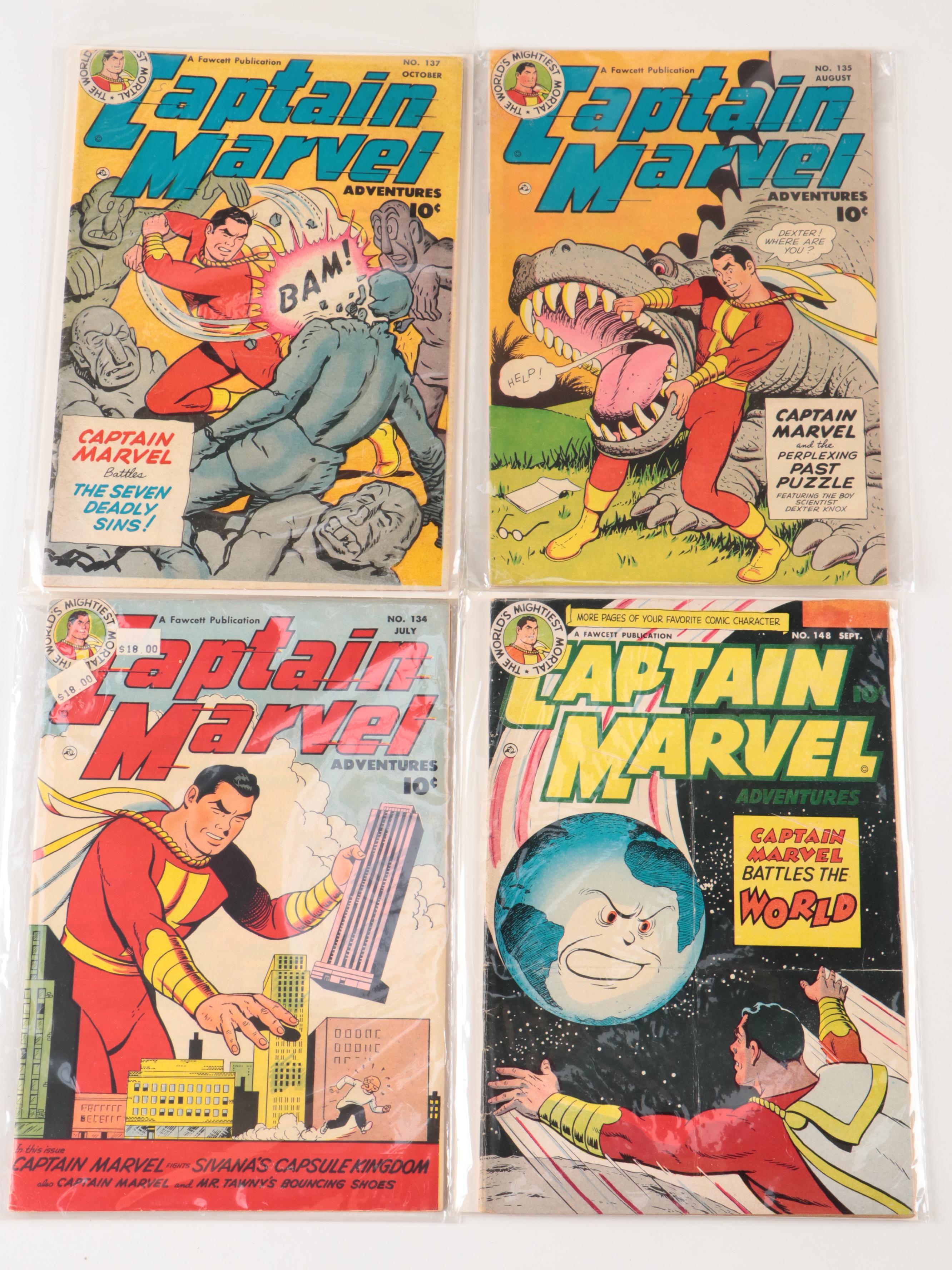 Golden Age Fawcett Magazines Captain Marvel Adventures Comic Books
