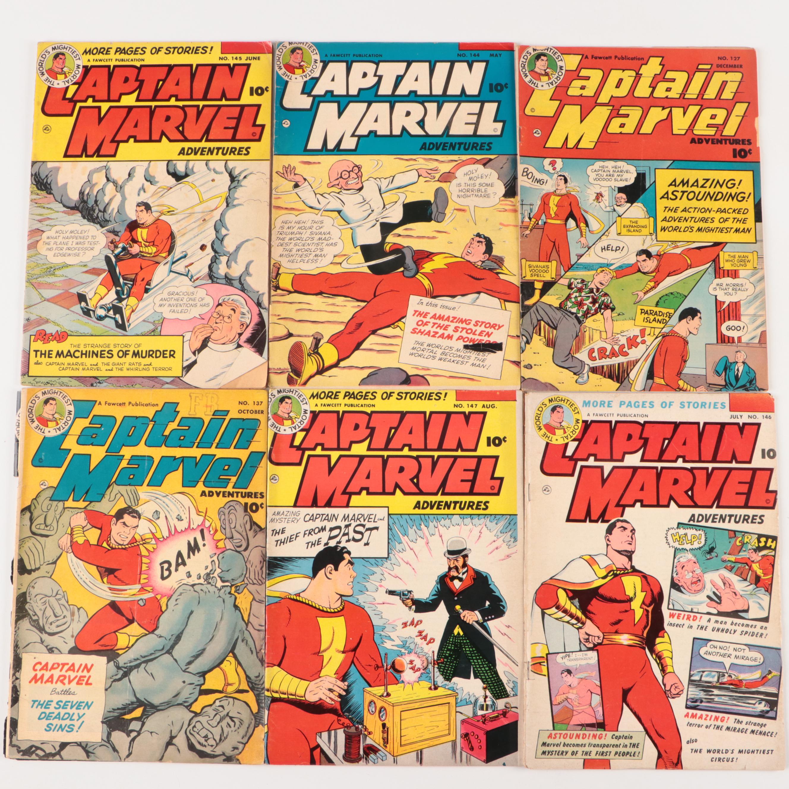 Golden Age Fawcett Magazines Captain Marvel Adventures Comic Books