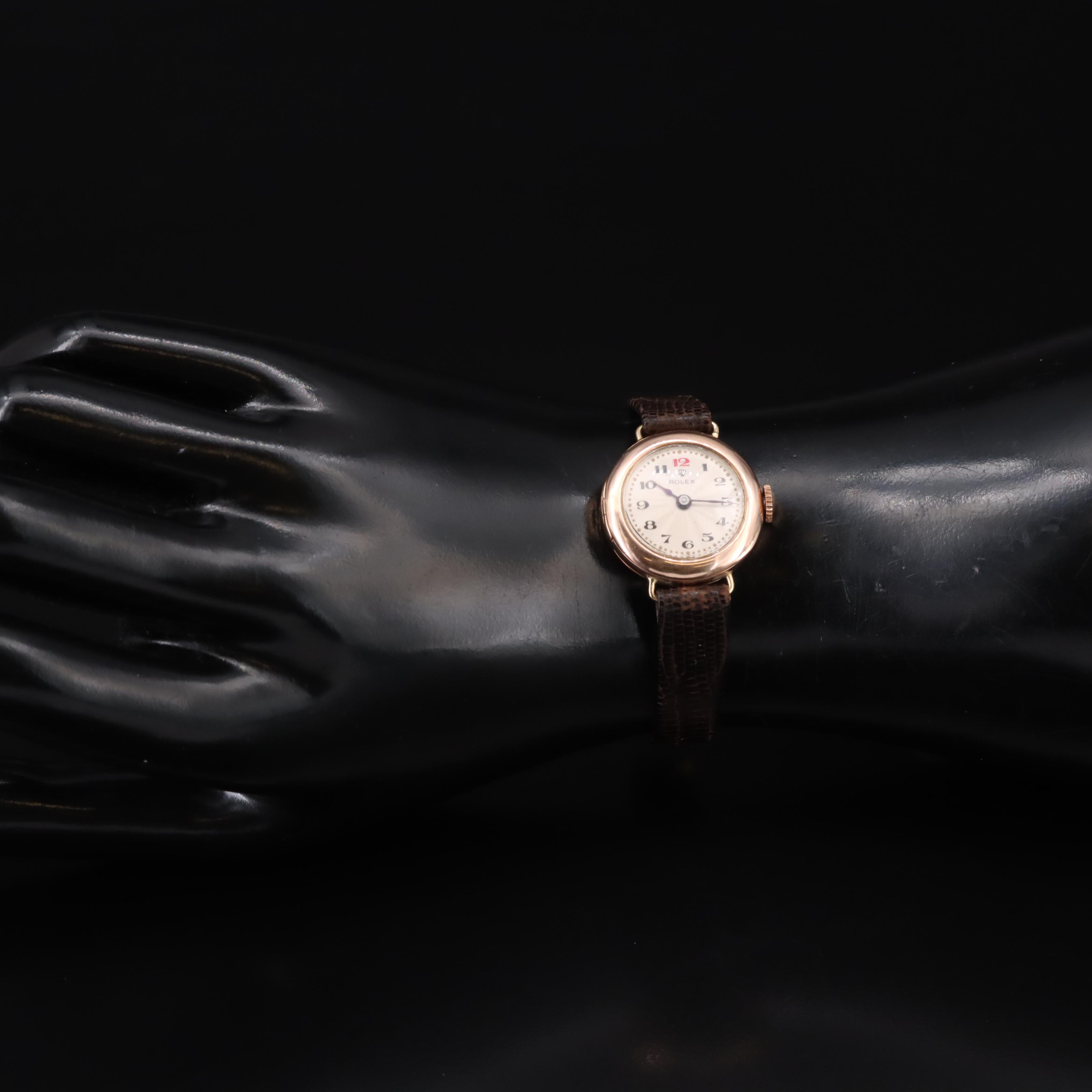 Antique Rolex 9K Rose Gold Watch