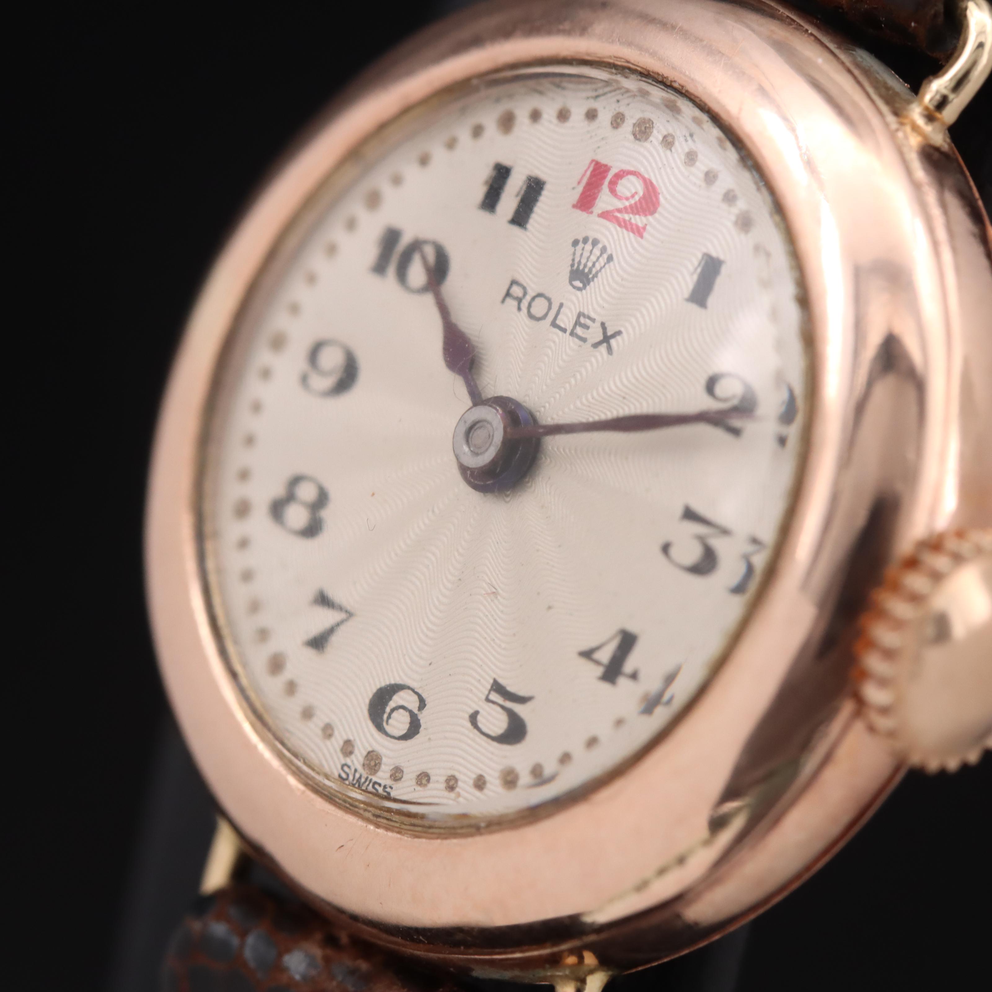 Antique Rolex 9K Rose Gold Watch