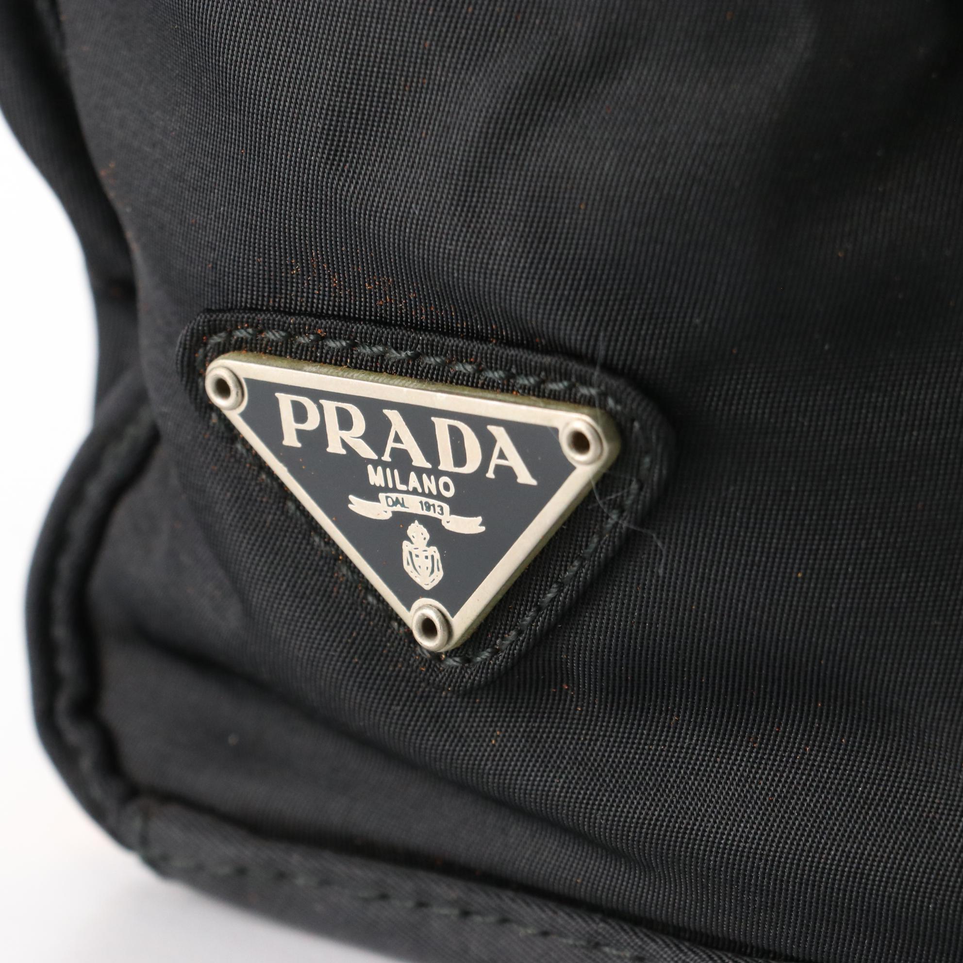 Prada Tessuto Nylon Tote with Transparent Handles