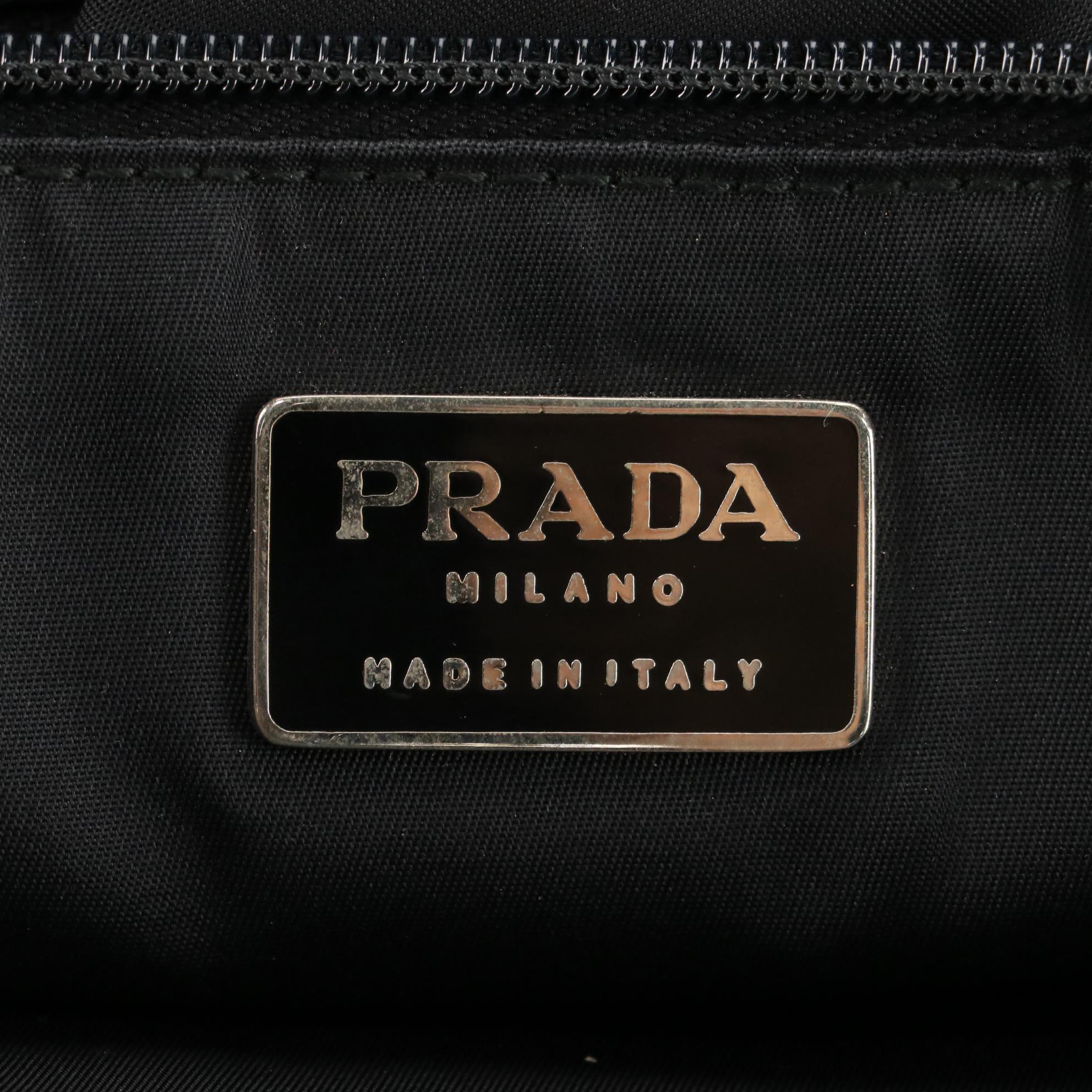 Prada Tessuto Nylon Tote with Transparent Handles