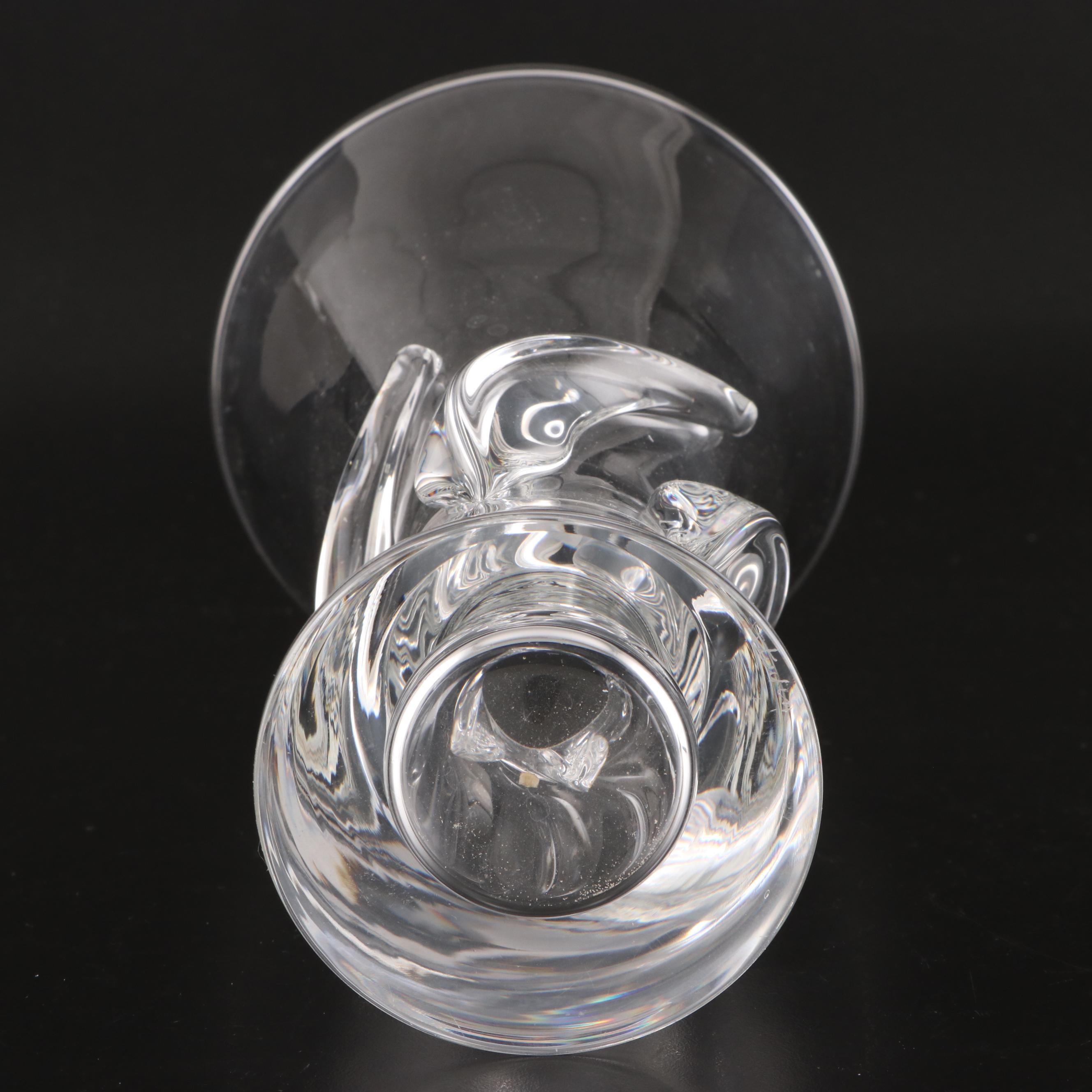 Steuben Art Glass "Rose" Flower Vase Designed by George Thompson