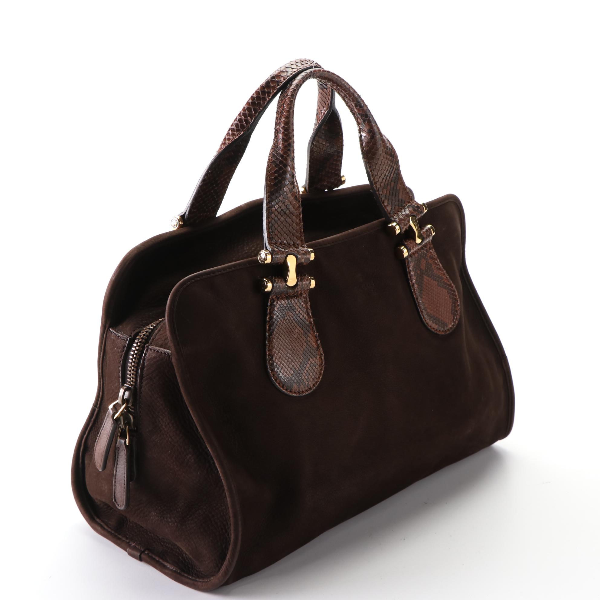 Gucci Leather and Snakeskin Handbag