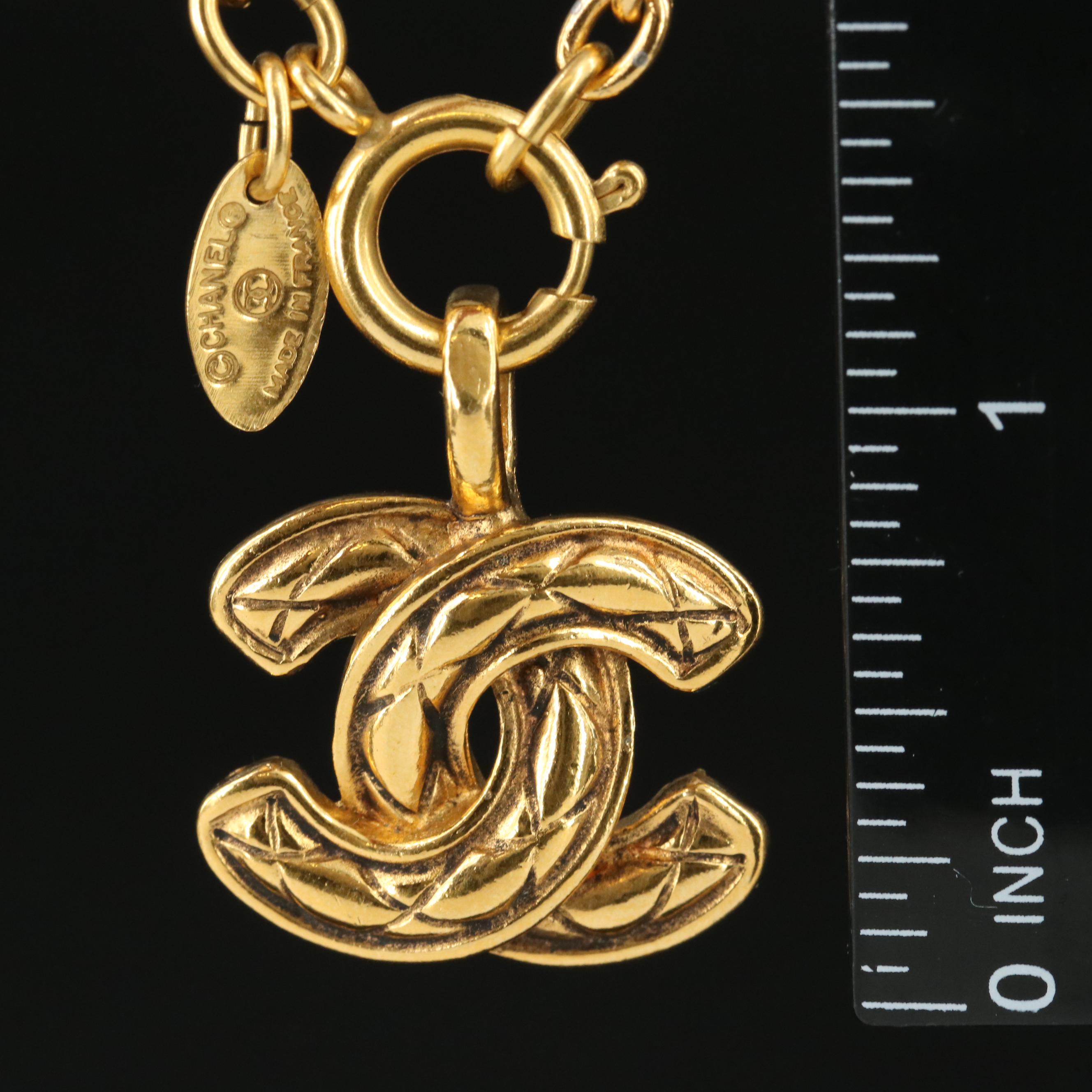 Chanel Quilted CC Logo Necklace