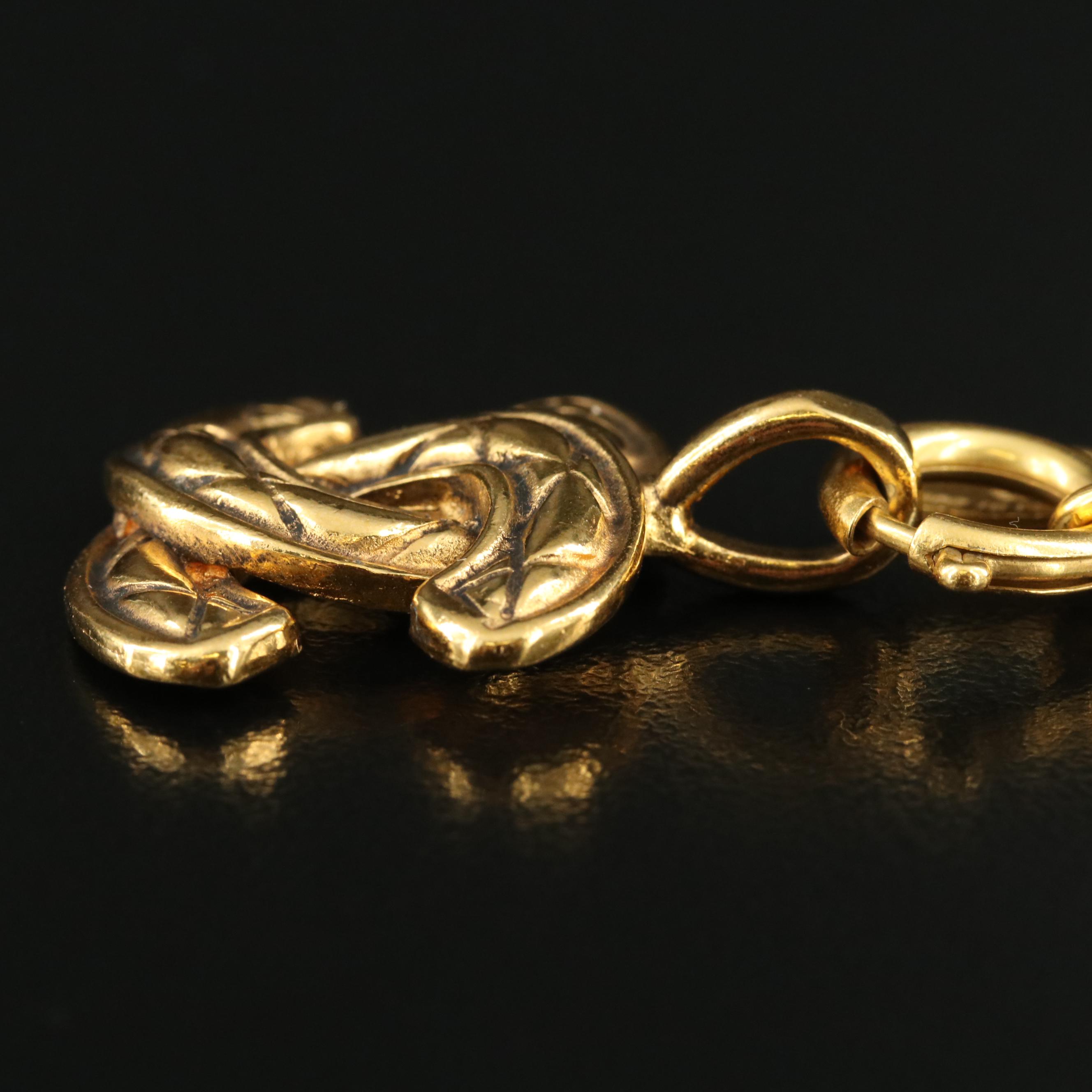 Chanel Quilted CC Logo Necklace