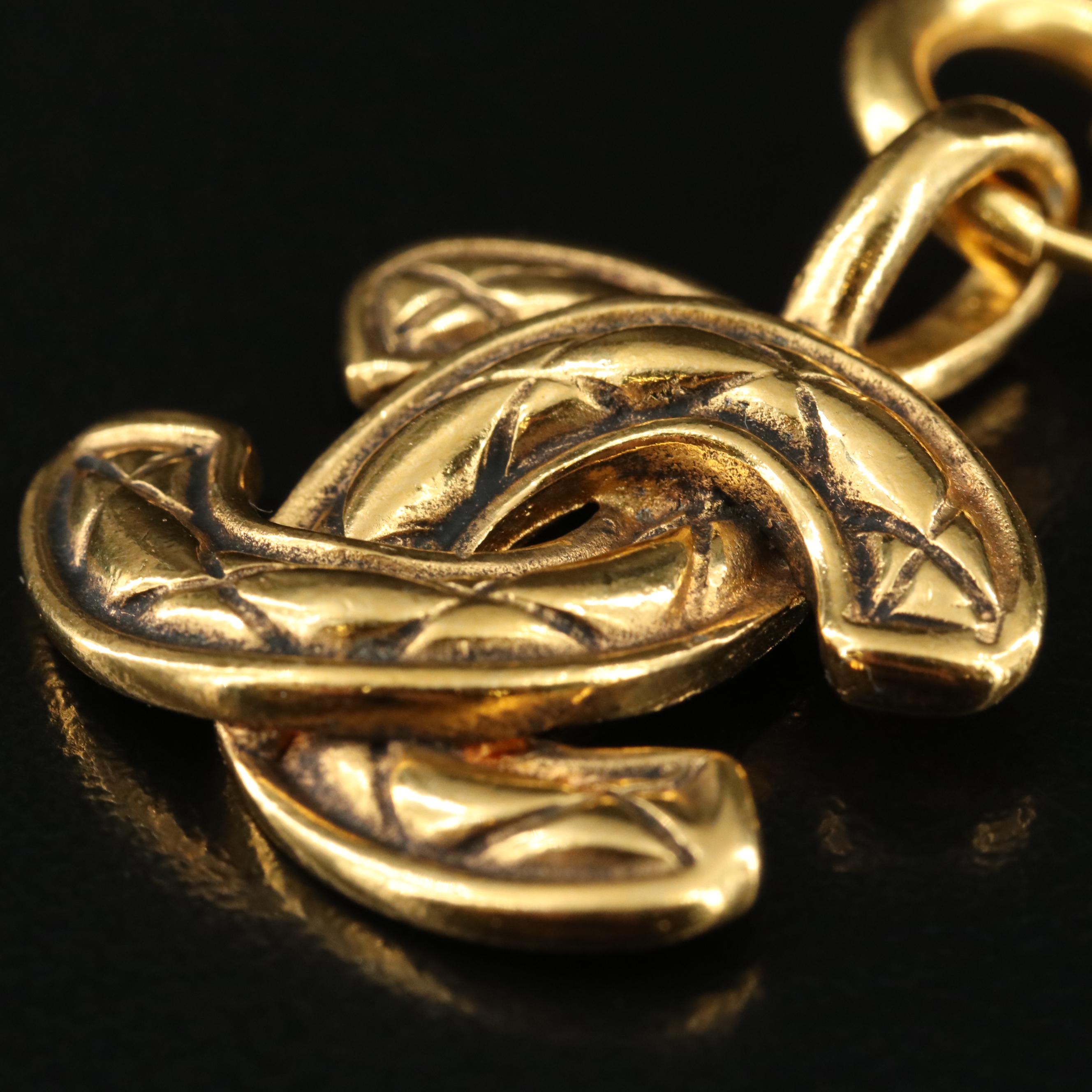 Chanel Quilted CC Logo Necklace