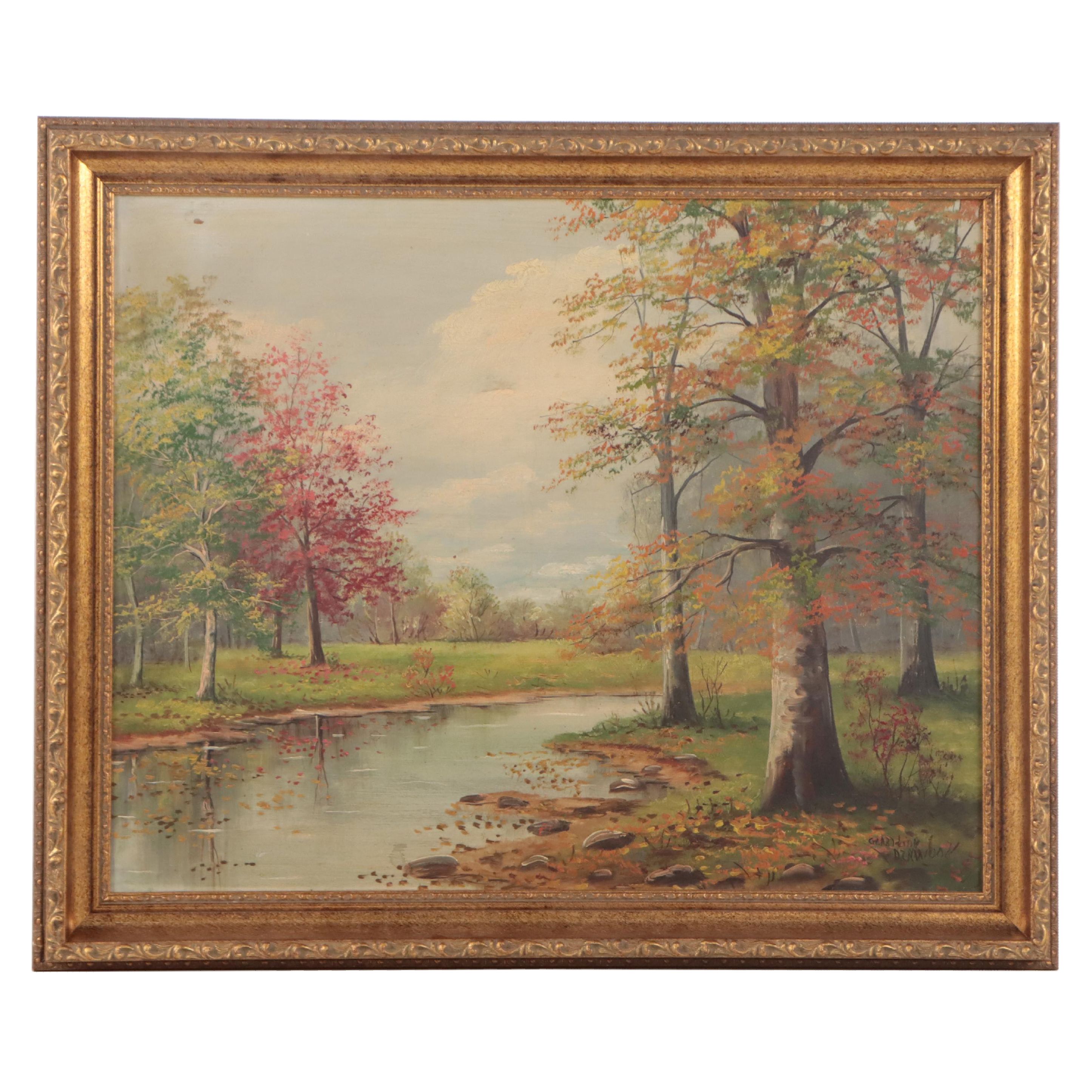 Oil Painting of River Landscape