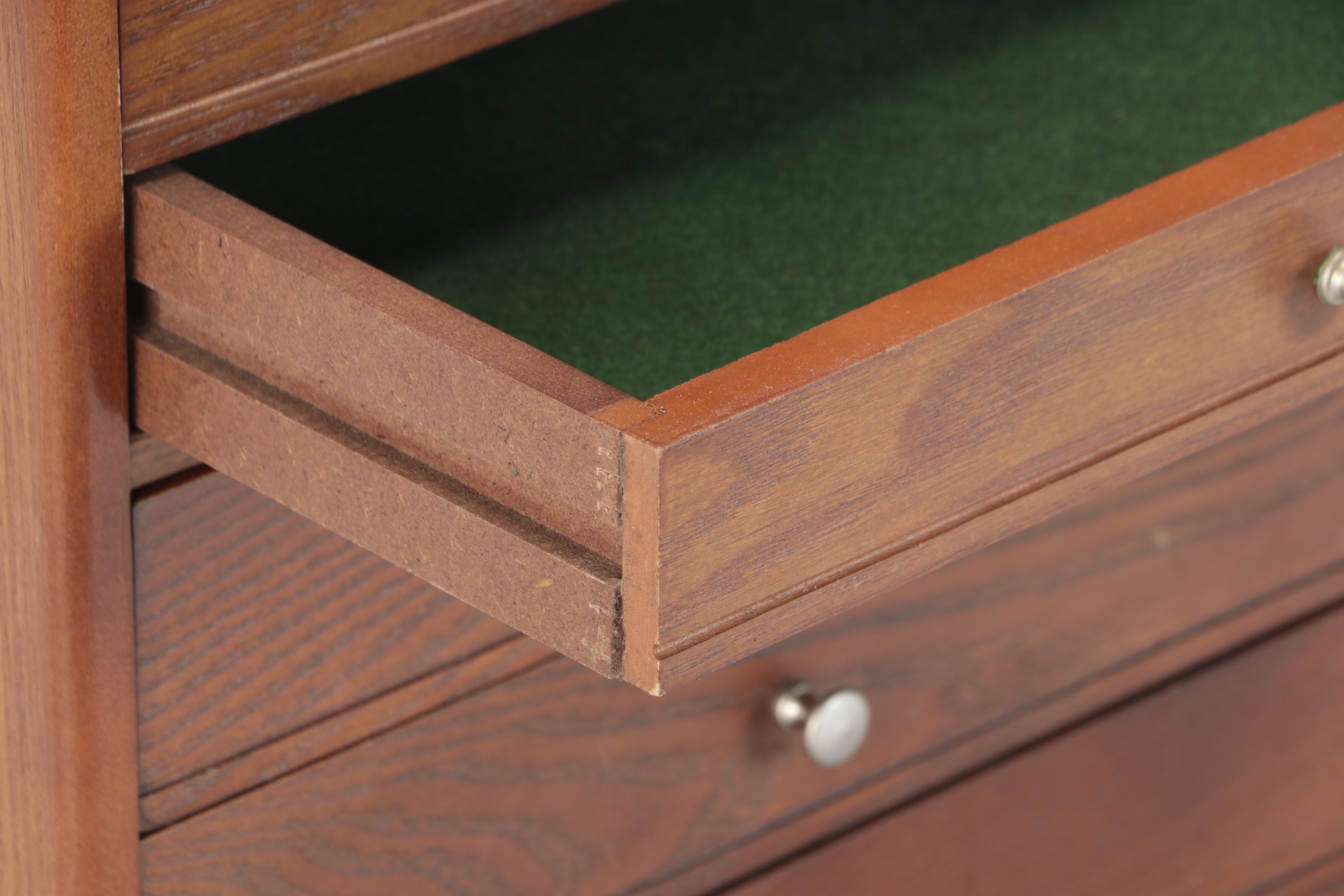 Oak Finish Wood Machinists Tool Box, Late 20th Century