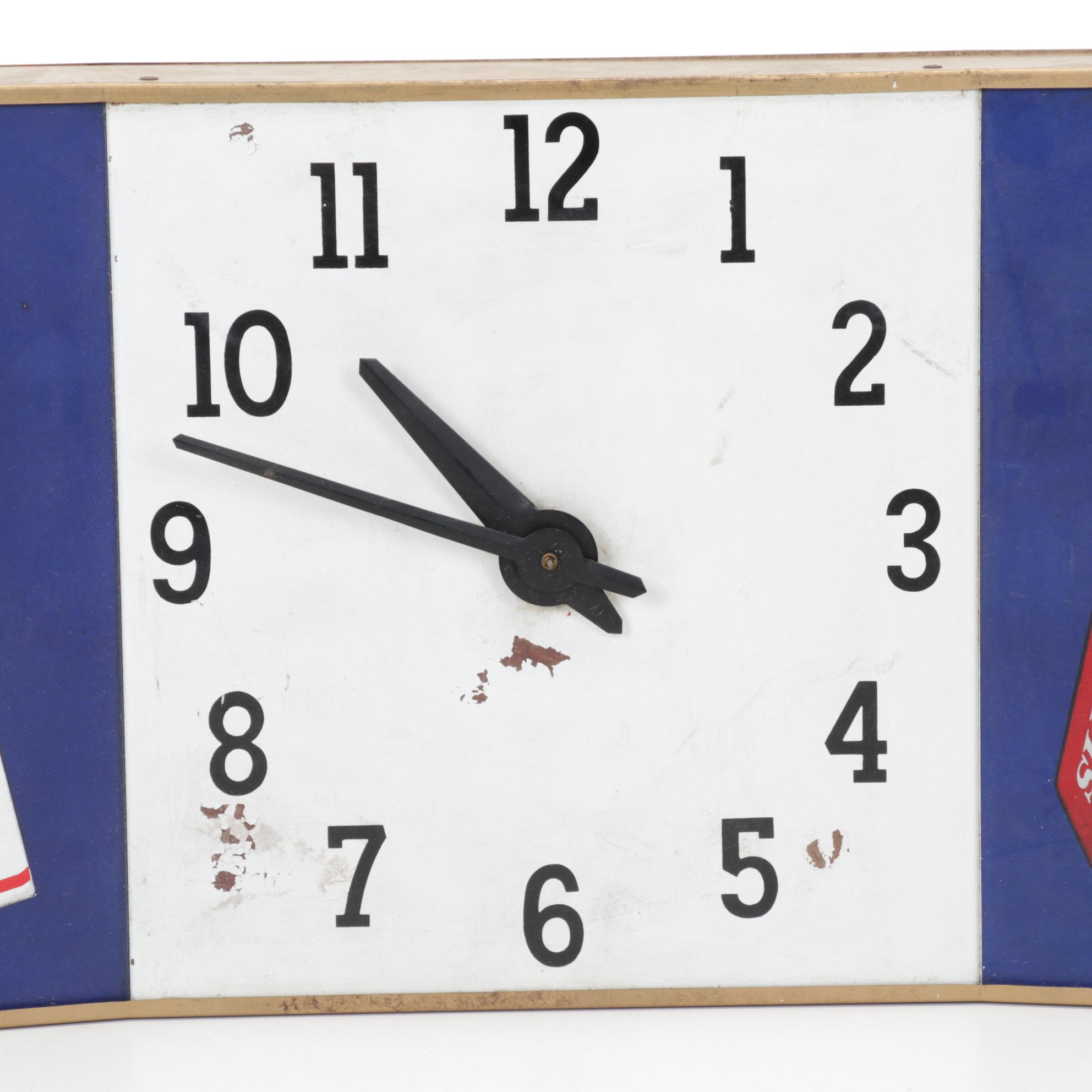 Dash Display Metal Marlboro and Philip Morris Advertising Clock, Mid-20th C.