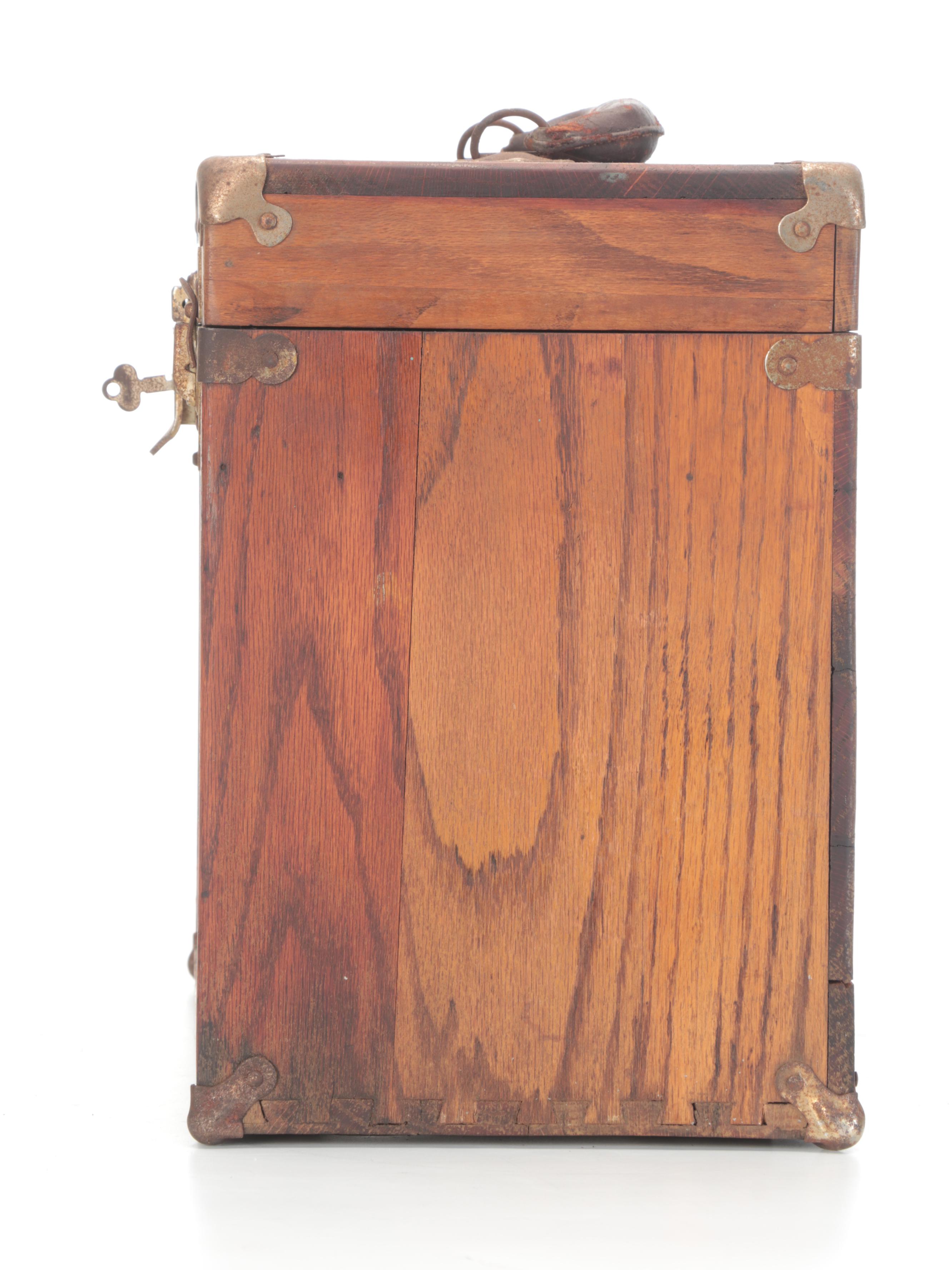 Oak Wood Machinists Tool Box, Early to Mid-20th Century