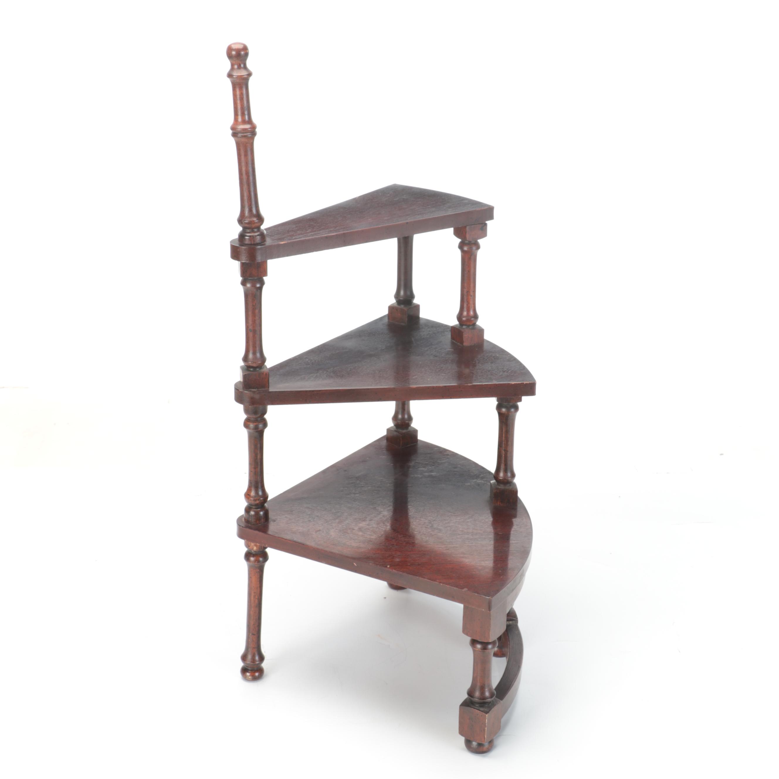 Georgian Style Mahogany Finish Library Stairs