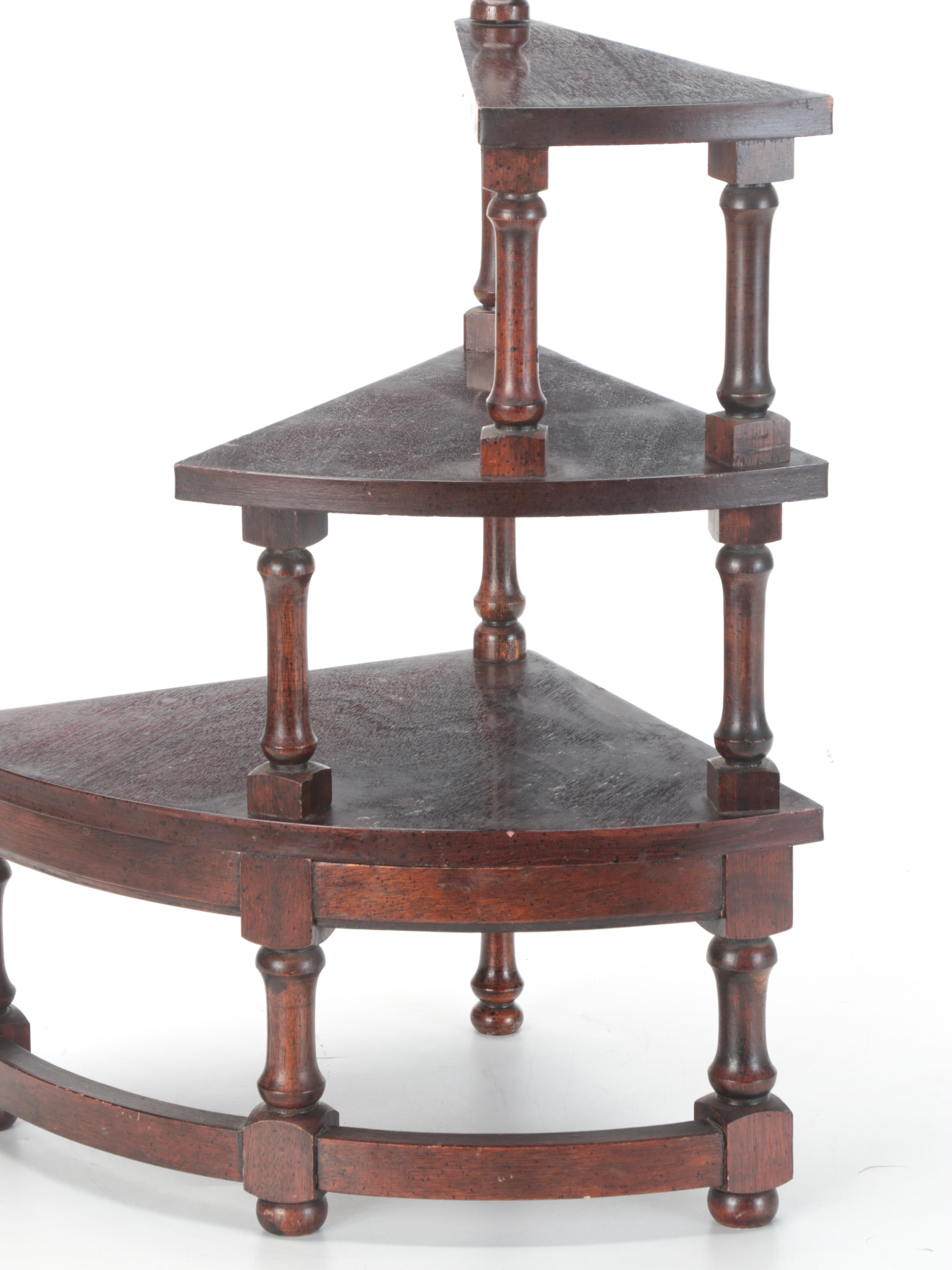 Georgian Style Mahogany Finish Library Stairs