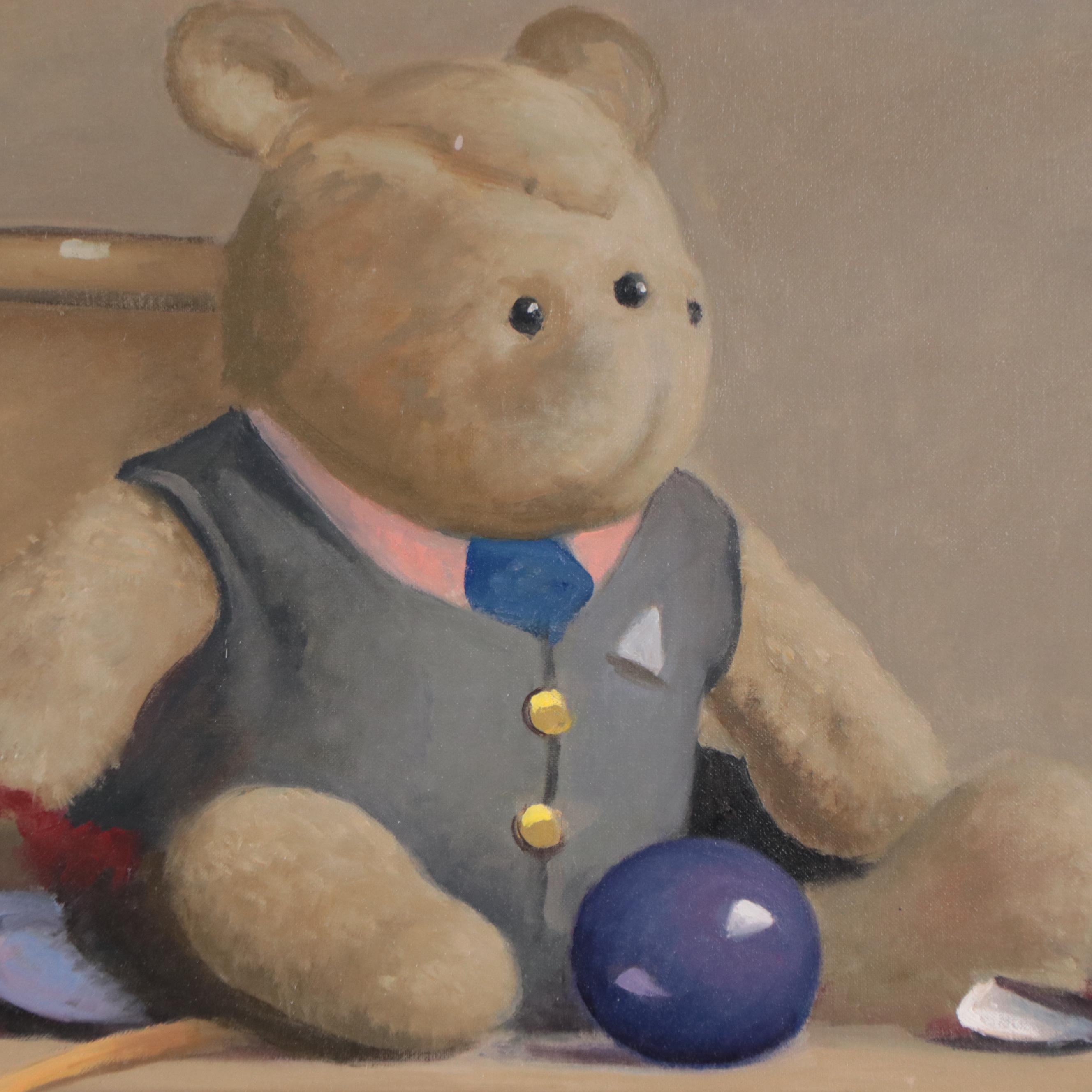 Robert Douglas Hunter Oil Painting of a Teddy Bear, 2008