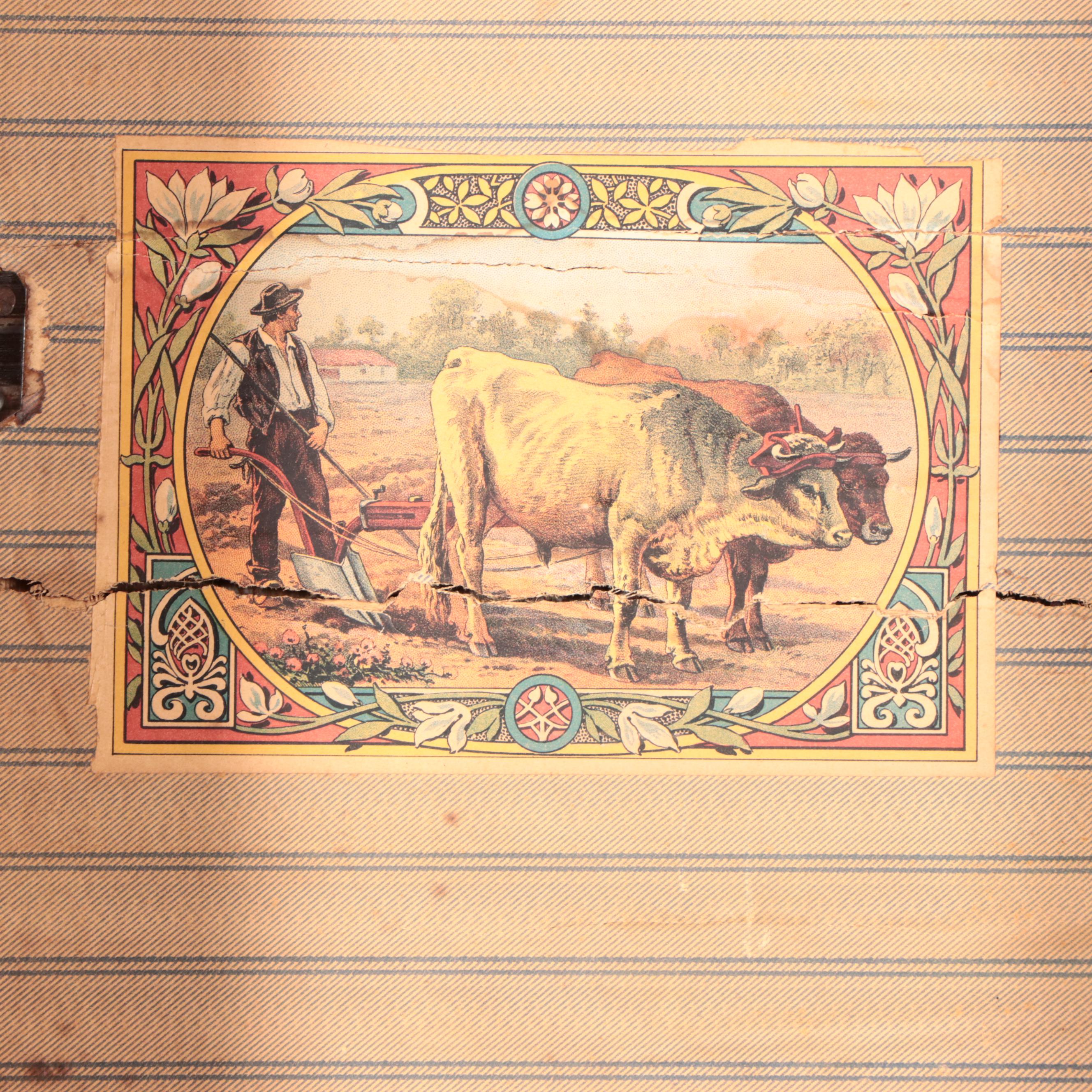 Late Victorian Metal-Clad and Slatted Wood Steamer Trunk