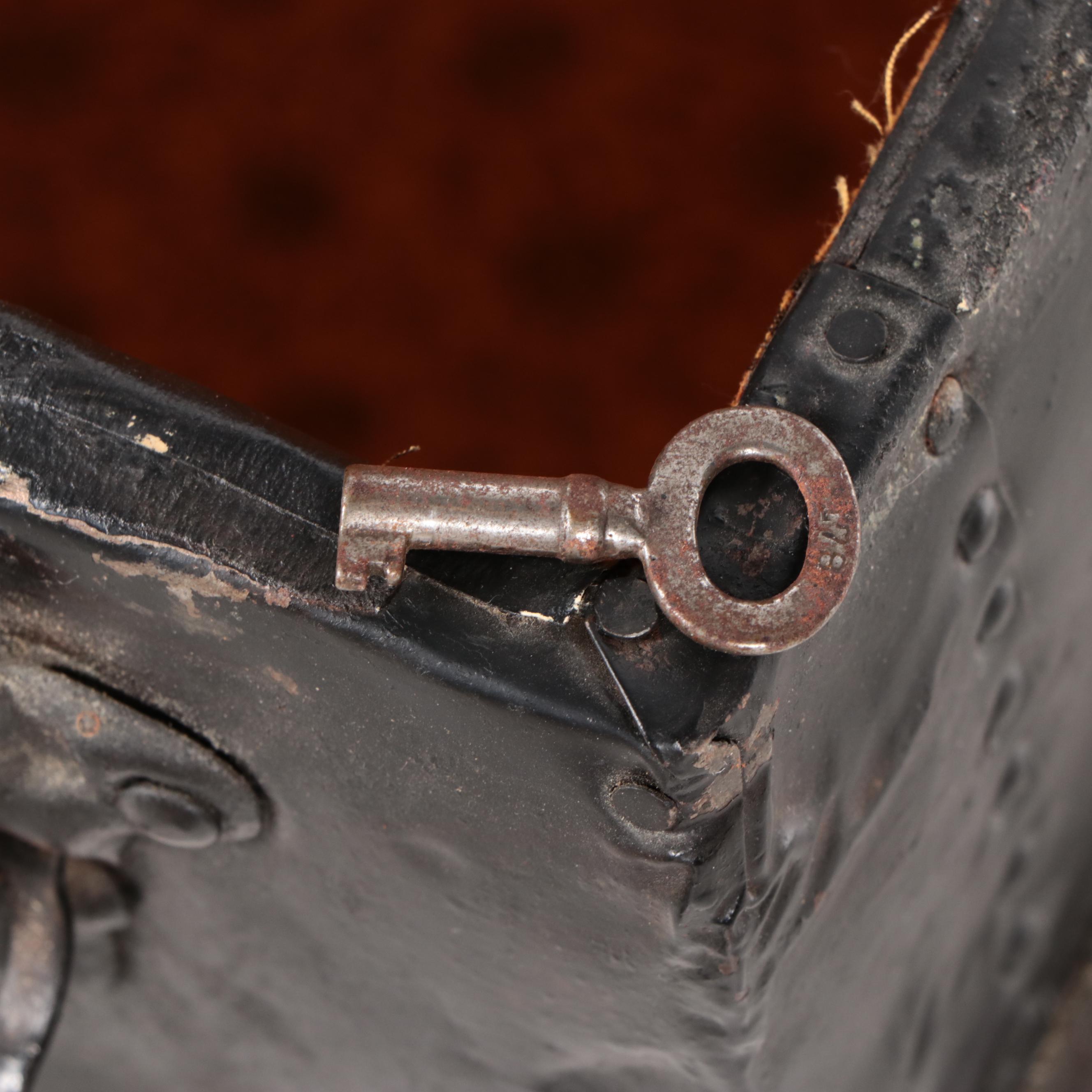 Late Victorian Metal-Clad and Slatted Wood Steamer Trunk