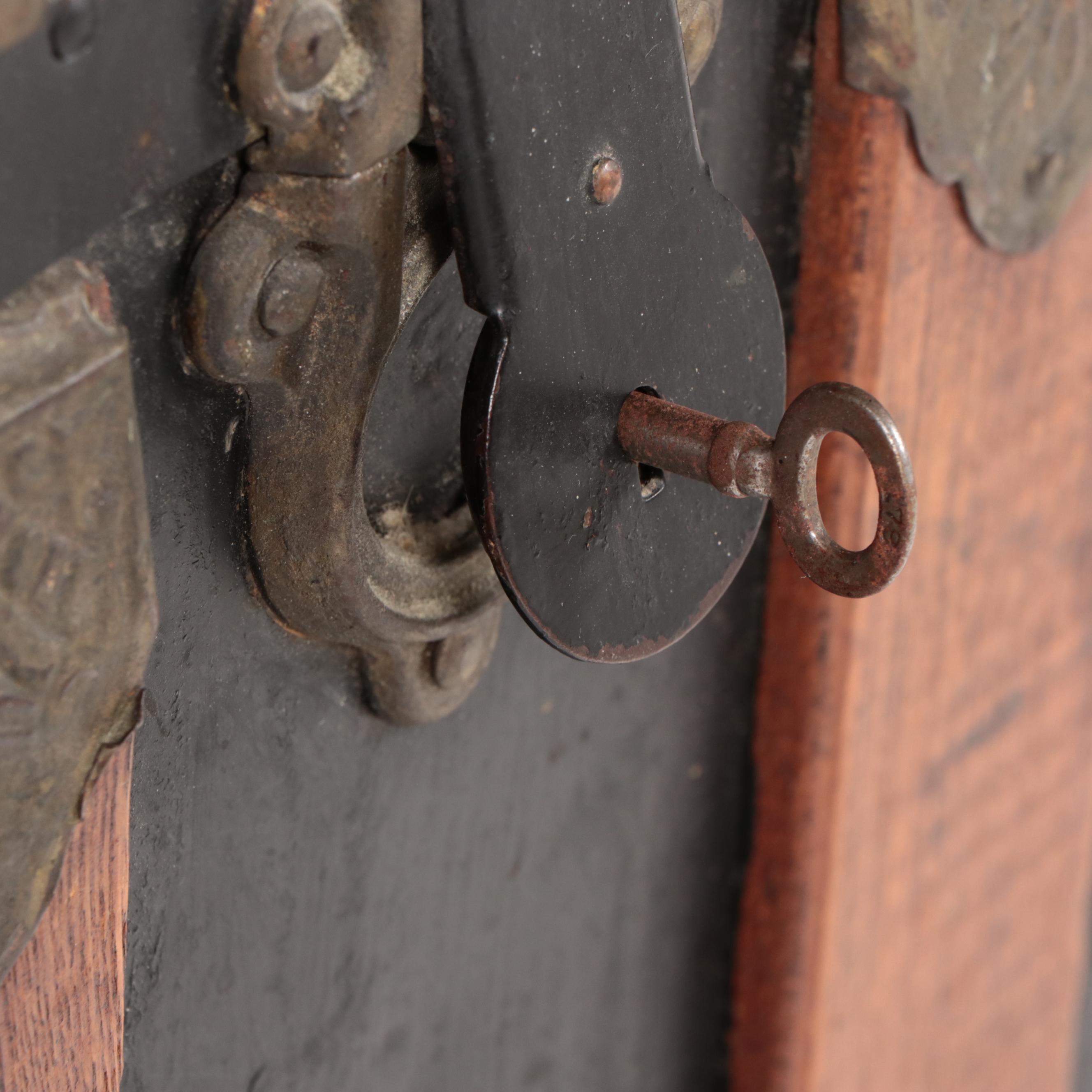 Late Victorian Metal-Clad and Slatted Wood Steamer Trunk