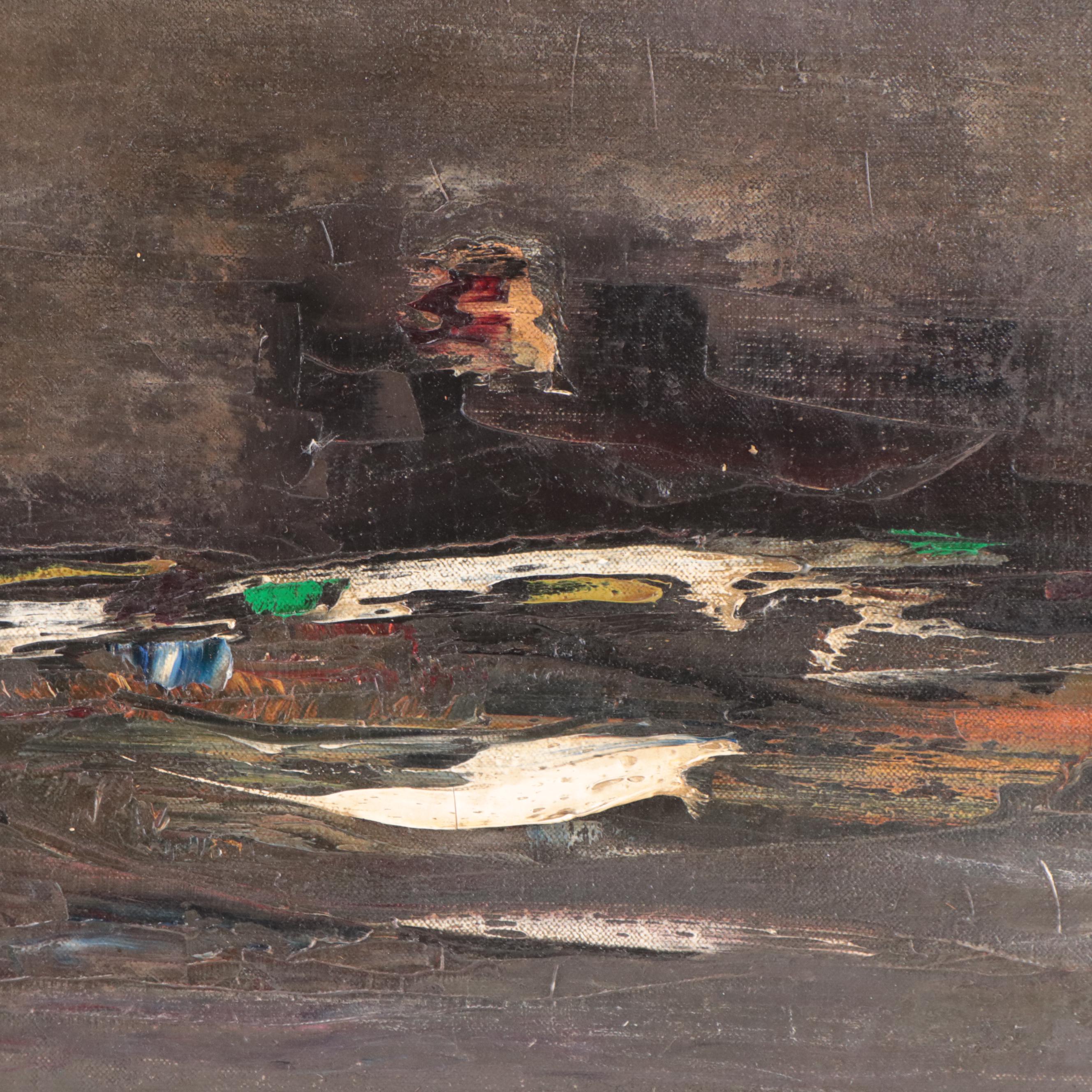 Ralph M. Rosenborg Abstract Expressionist Oil Painting, 1954