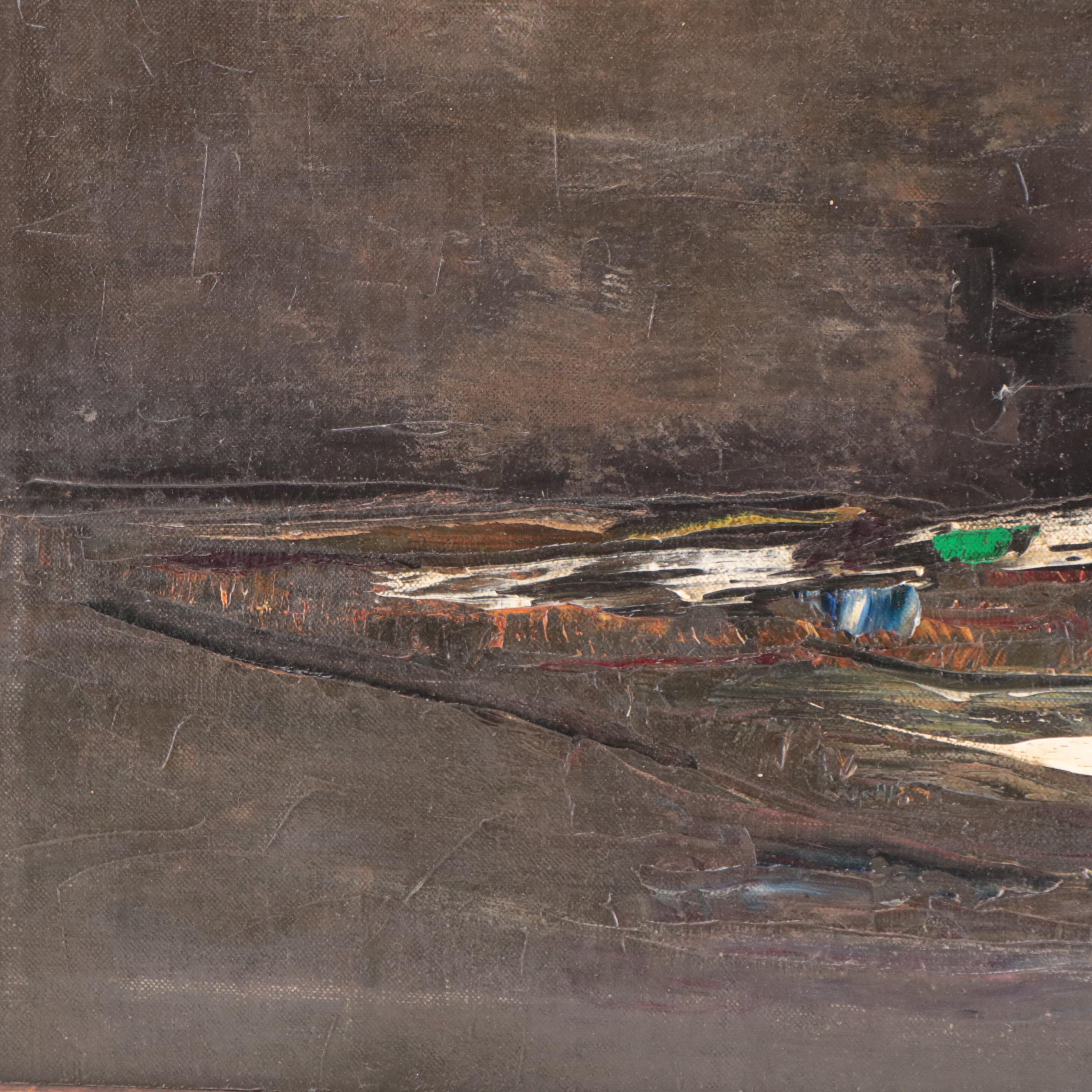 Ralph M. Rosenborg Abstract Expressionist Oil Painting, 1954