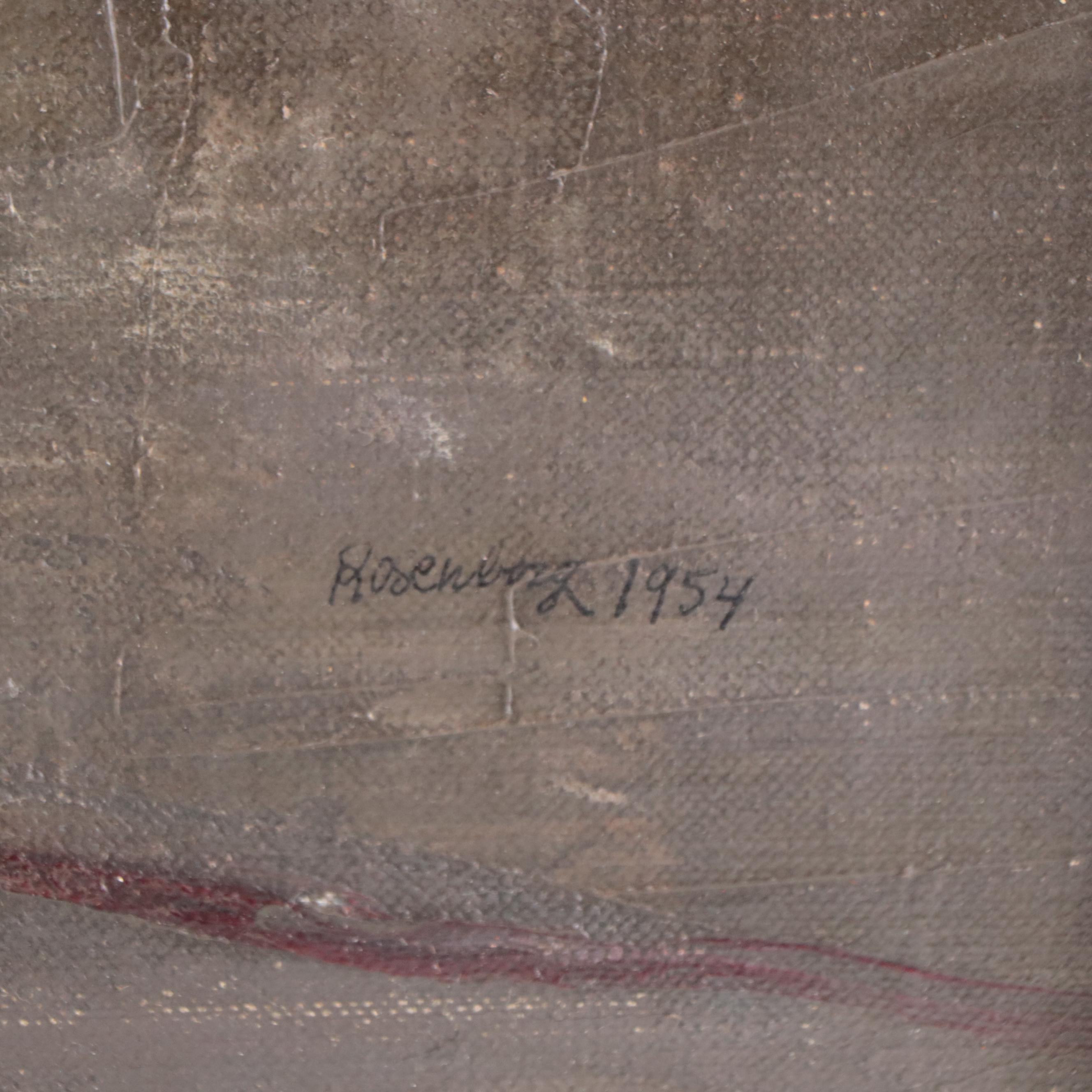 Ralph M. Rosenborg Abstract Expressionist Oil Painting, 1954