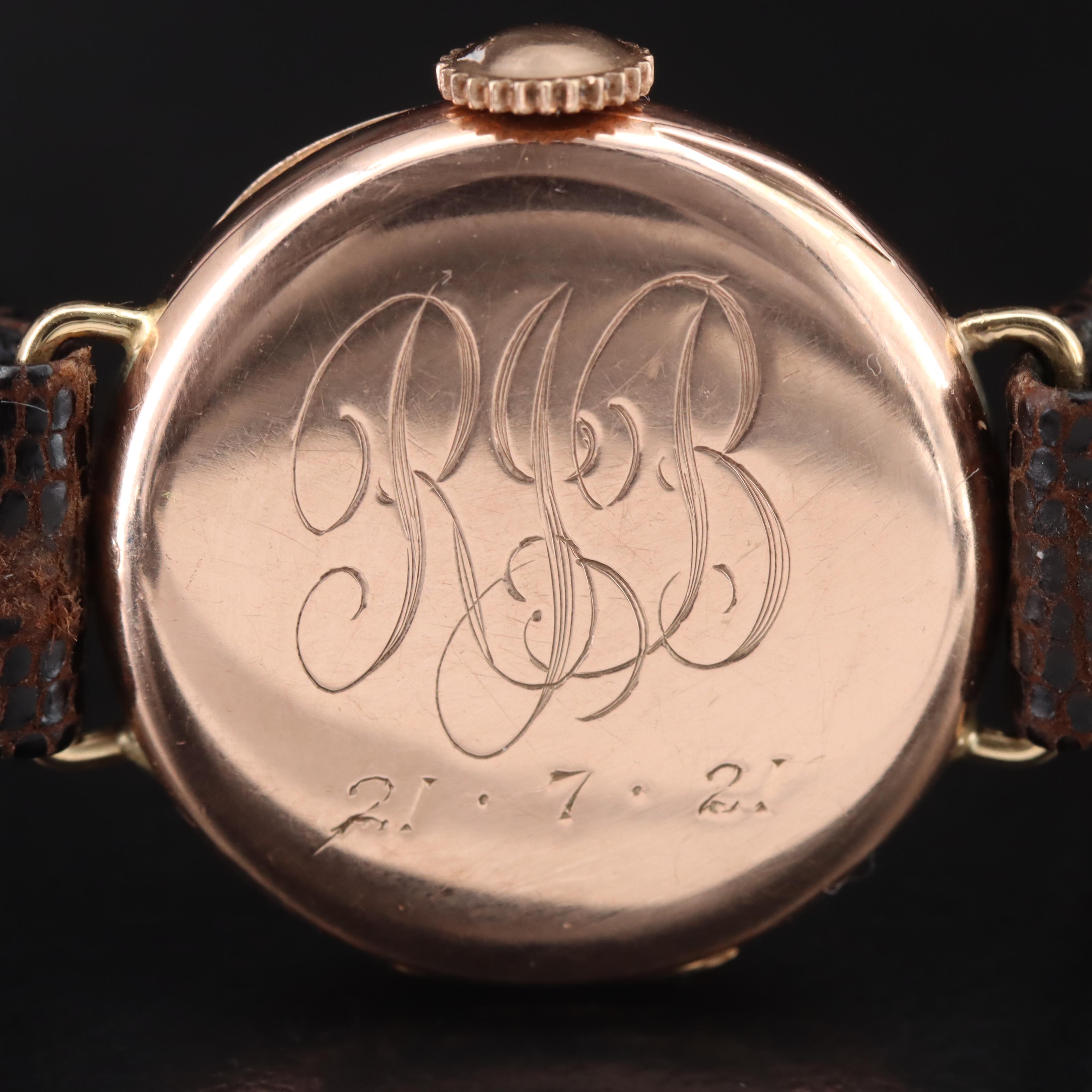 Antique Rolex 9K Rose Gold Watch