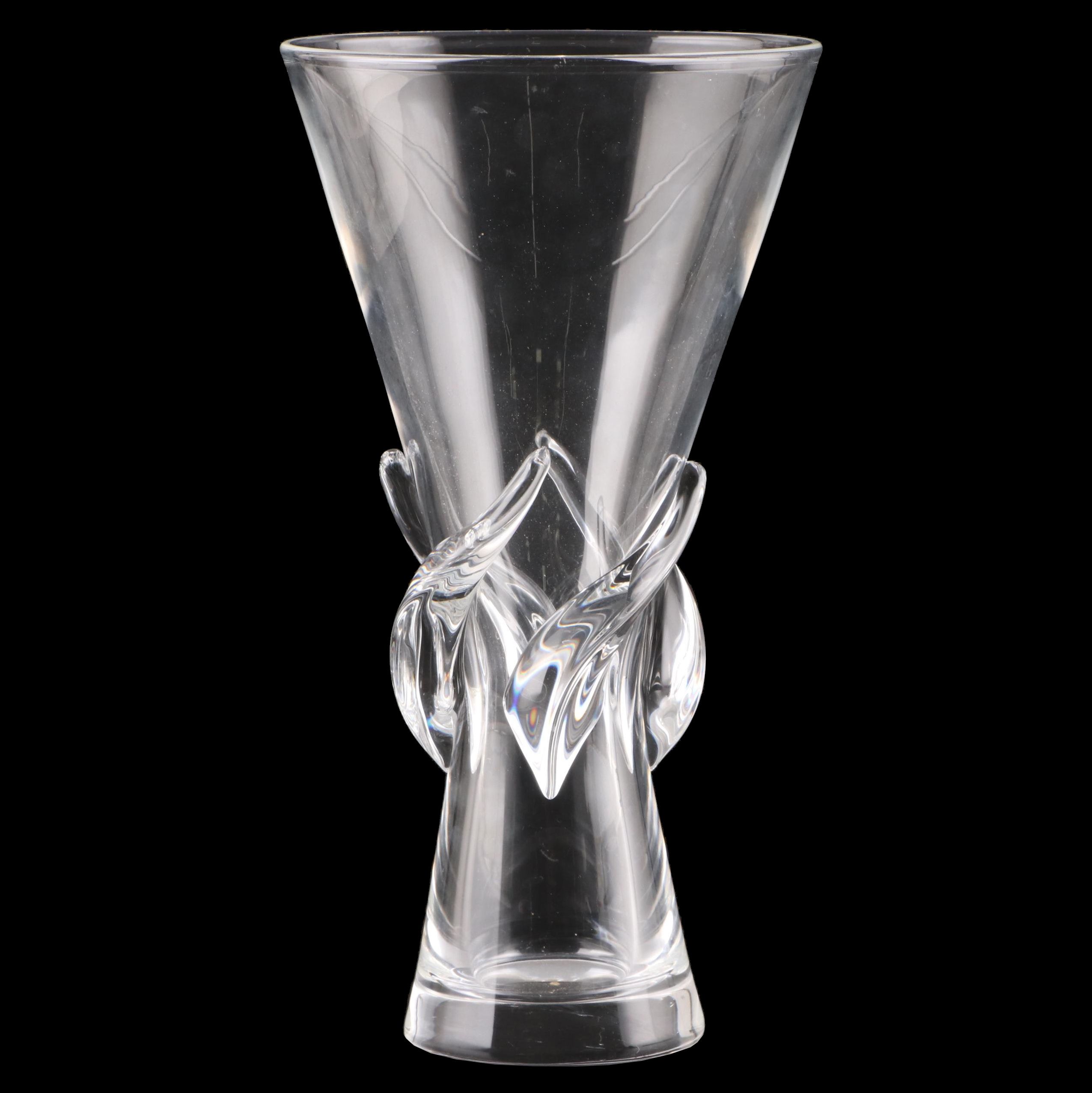 Steuben Art Glass "Rose" Flower Vase Designed by George Thompson