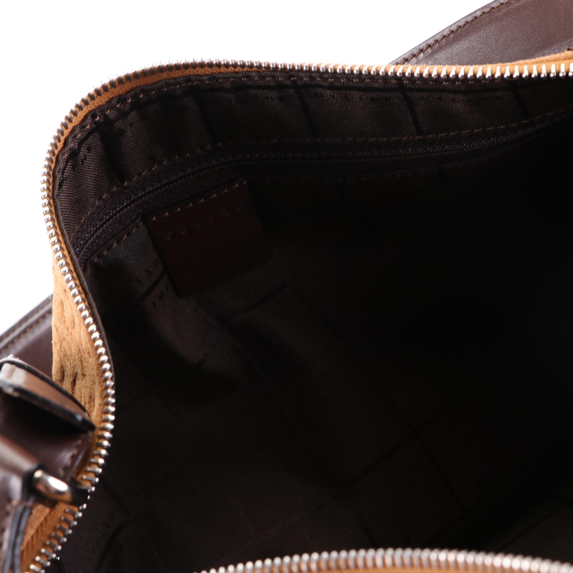 Celine Embossed Suede Shoulder Bag