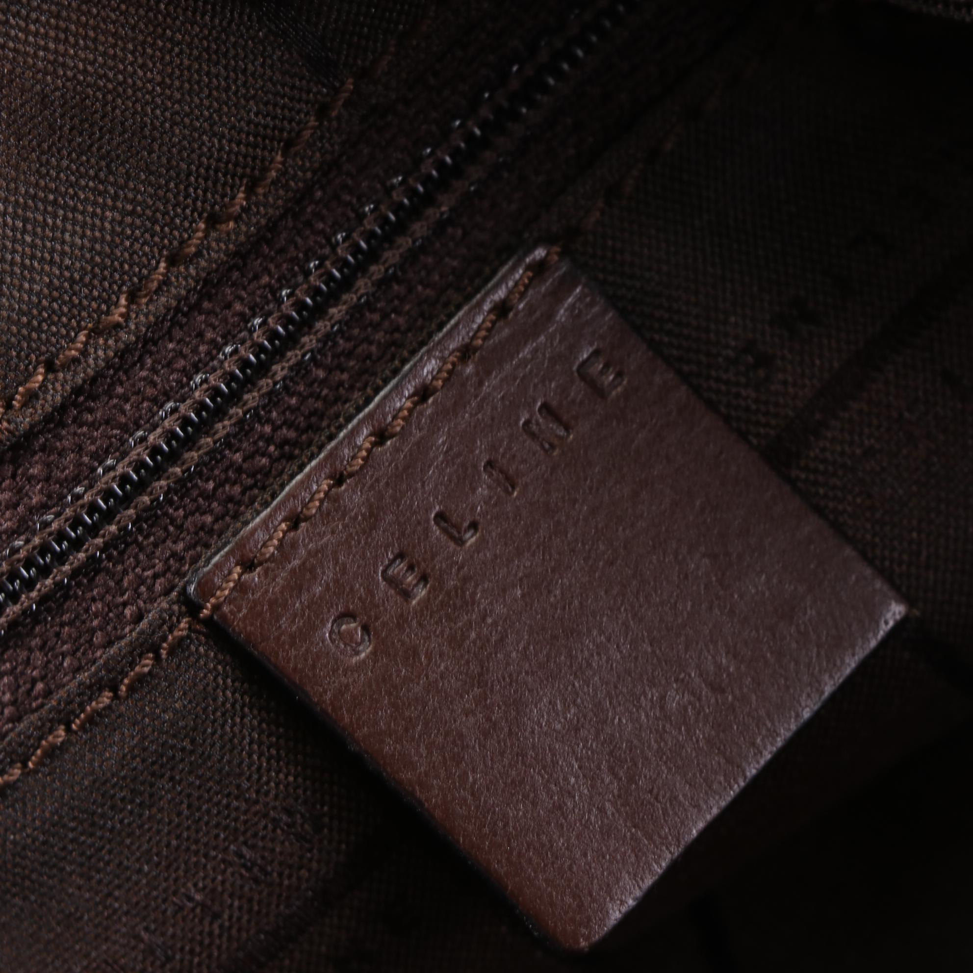 Celine Embossed Suede Shoulder Bag