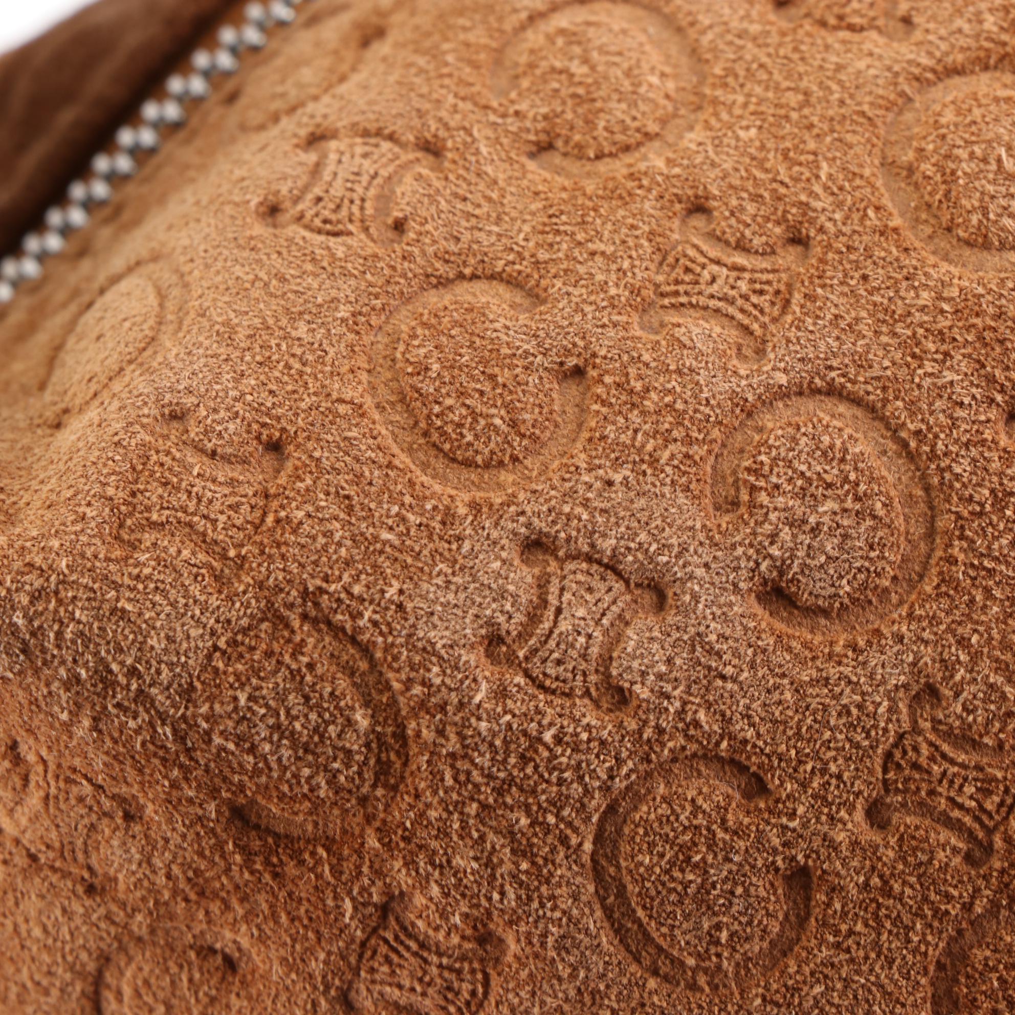 Celine Embossed Suede Shoulder Bag