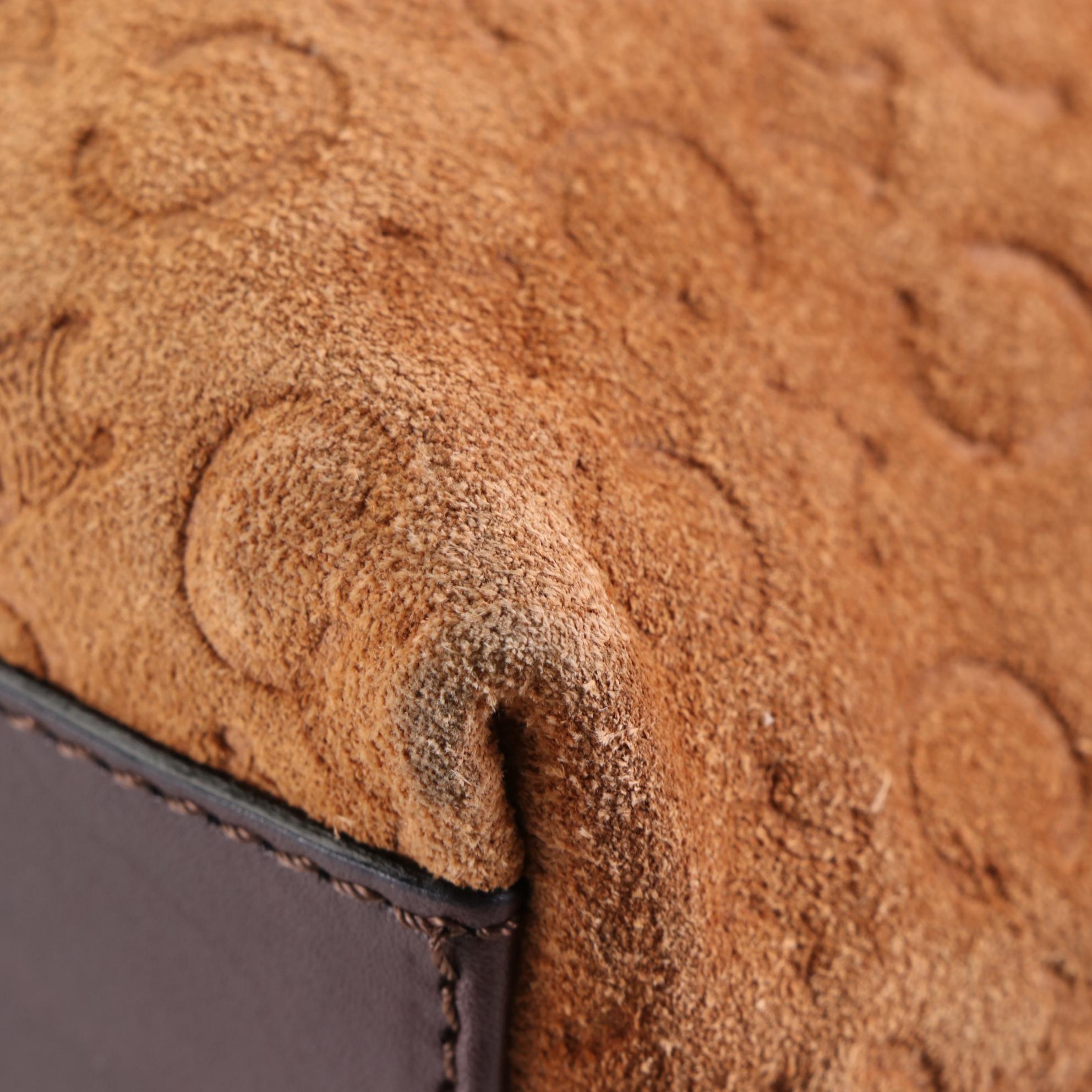Celine Embossed Suede Shoulder Bag
