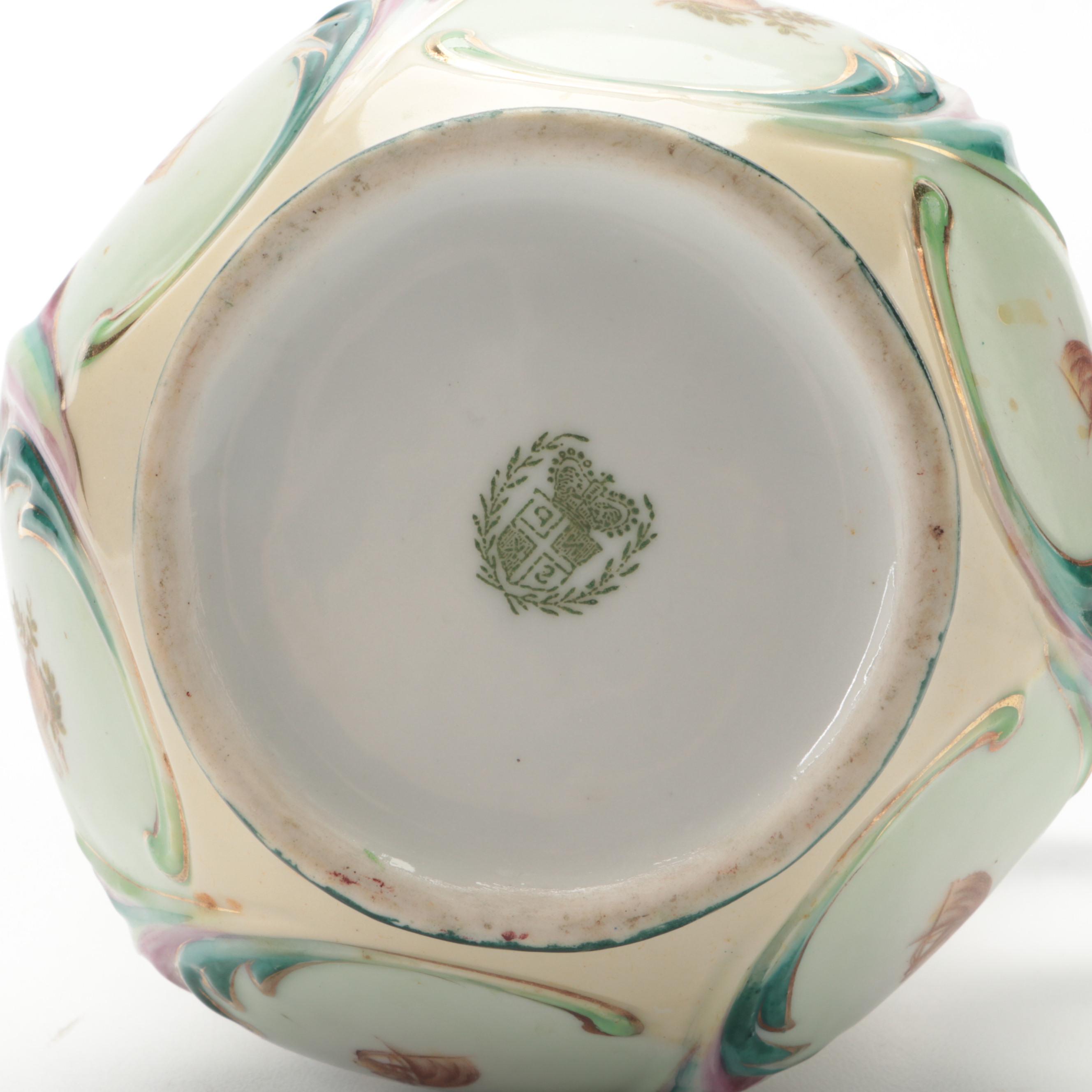 Hand Decorated Japanese Porcelain Portrait Ware and Plate