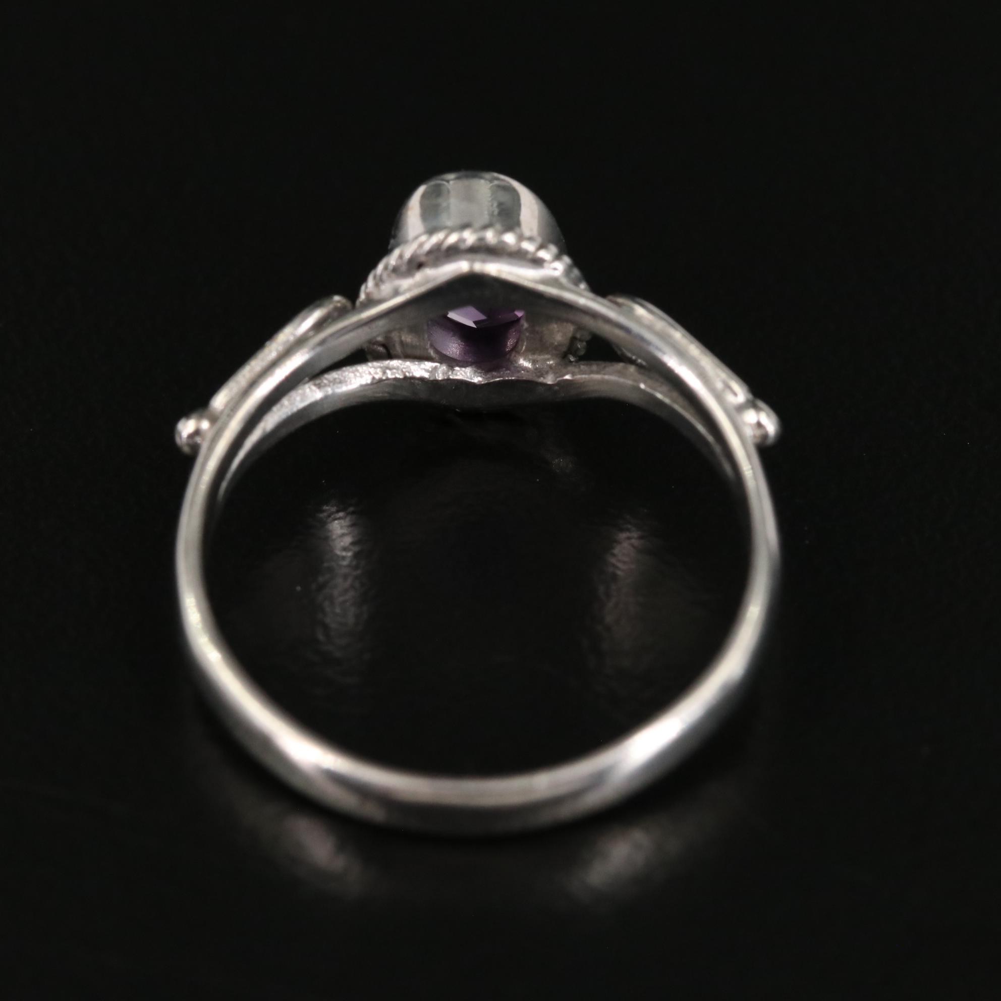 Sterling Amethyst Oval Ring