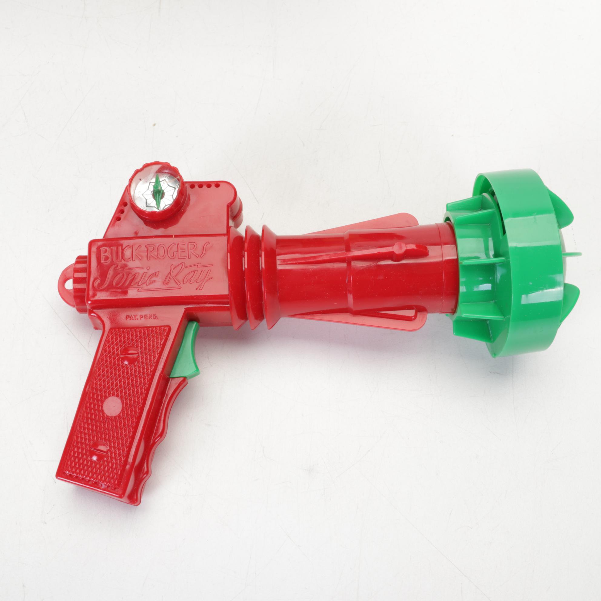 Two Captain Radar Walking Spacemen Toys With Buck Rogers Super Sonic Ray Gun