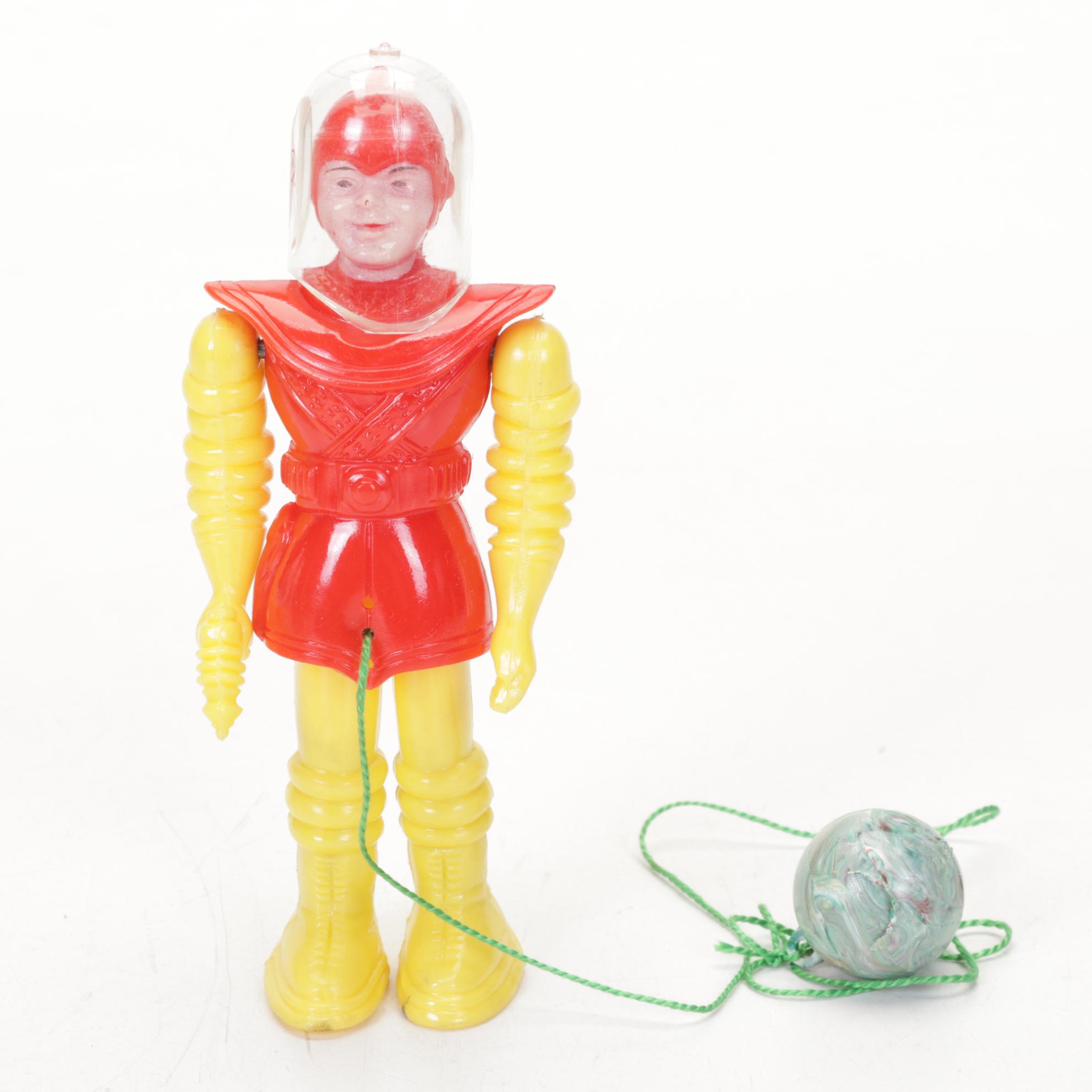 Two Captain Radar Walking Spacemen Toys With Buck Rogers Super Sonic Ray Gun